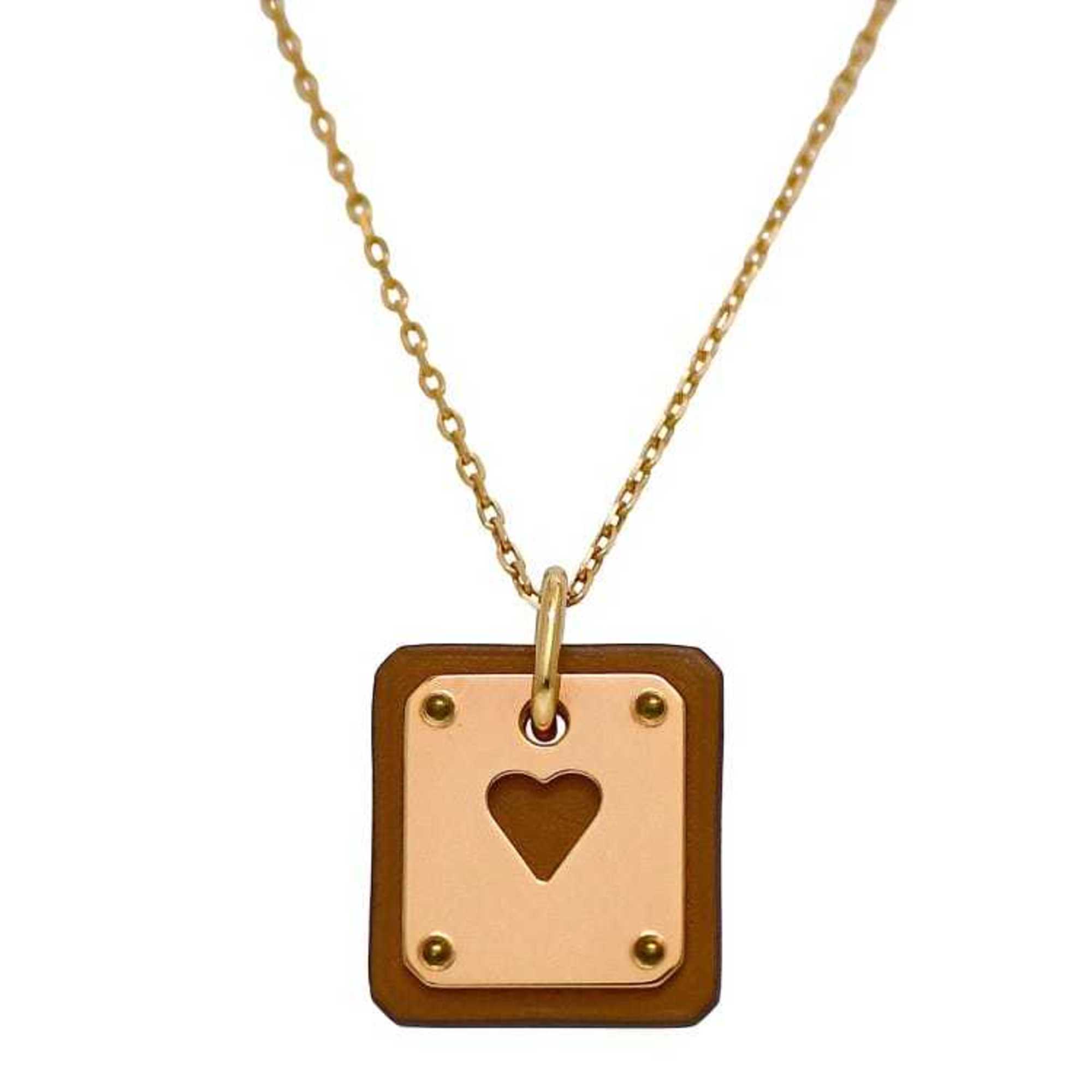 Pendant Necklace Gold and Leather and Swift Leather