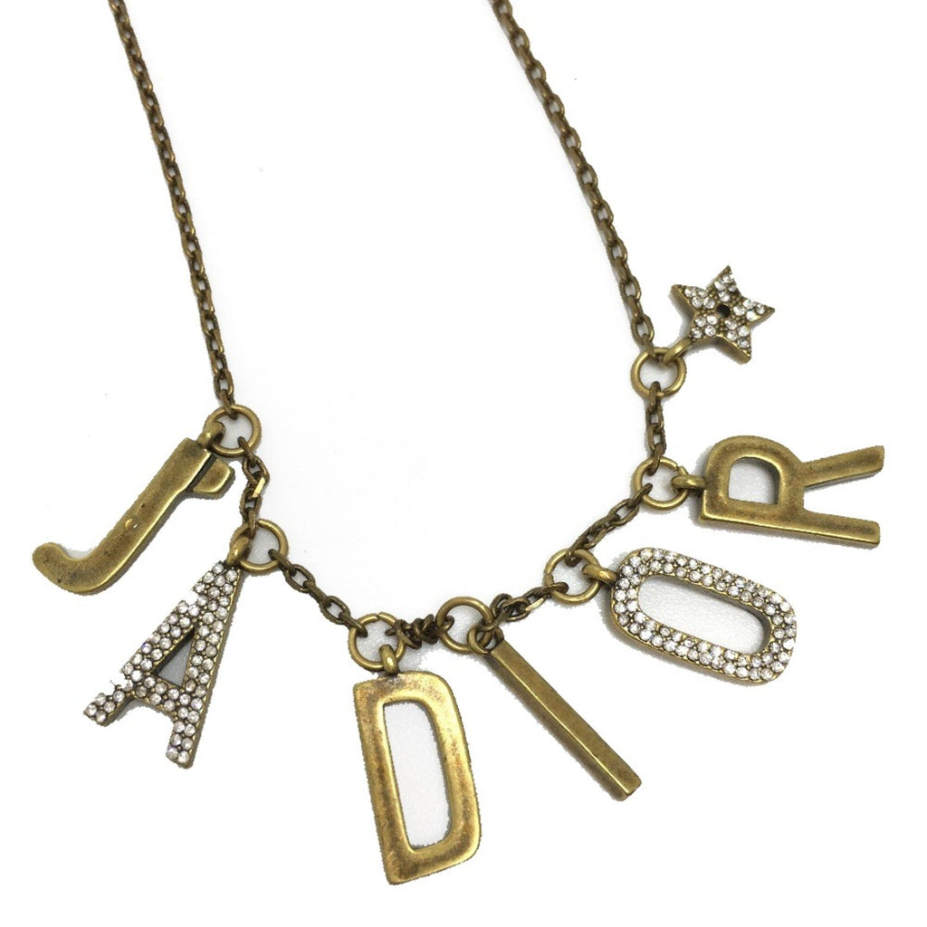Rhinestone Necklace Gold