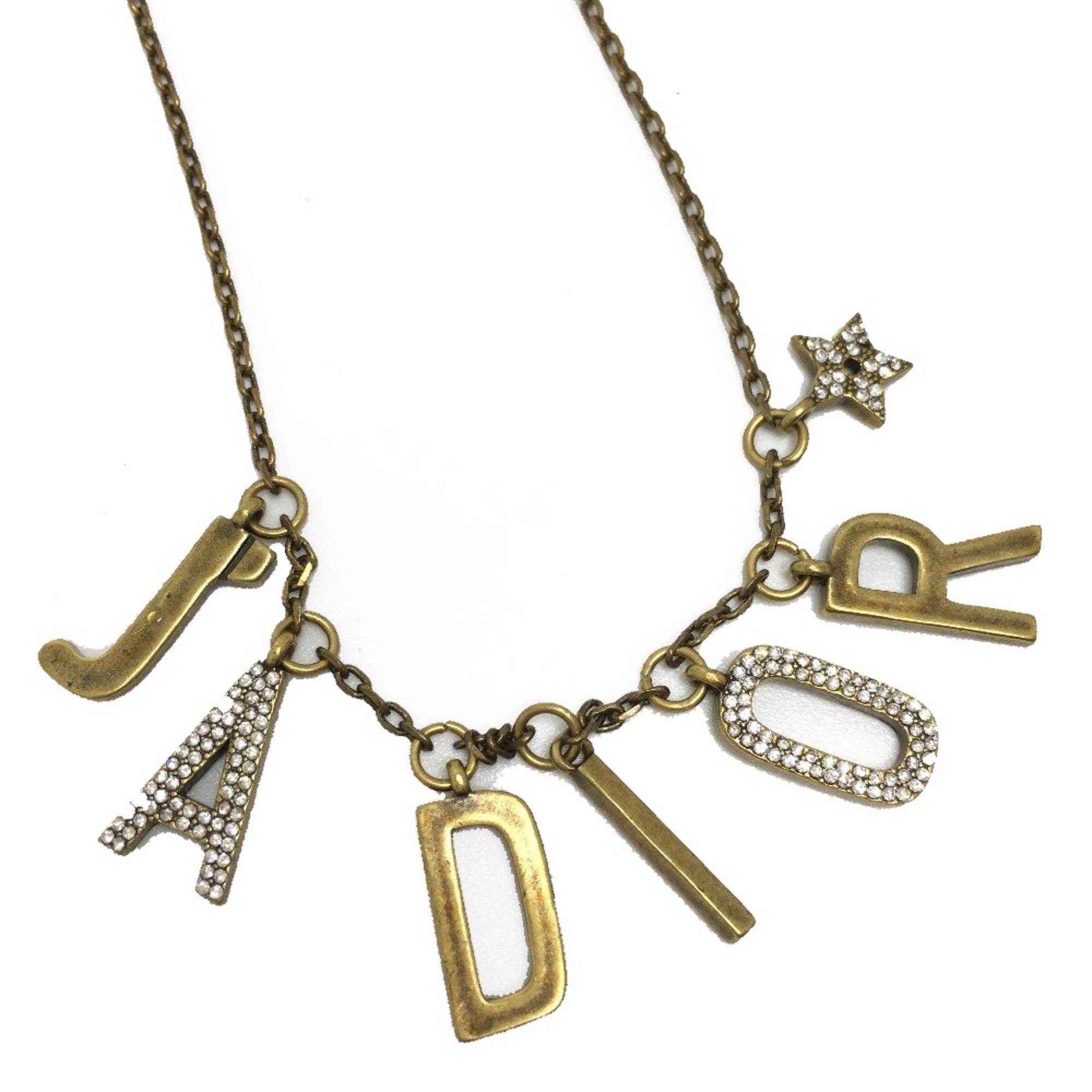 Rhinestone Necklace Gold