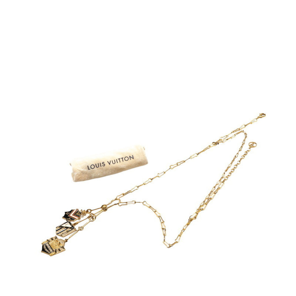 Pendant Necklace Gold Multicolor With Rhinestone