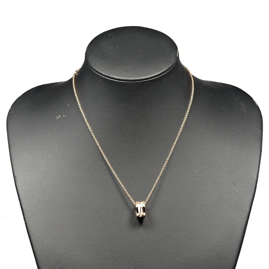 B.Zero1 Pendant Necklace Ceramic and 18K Rose Gold
