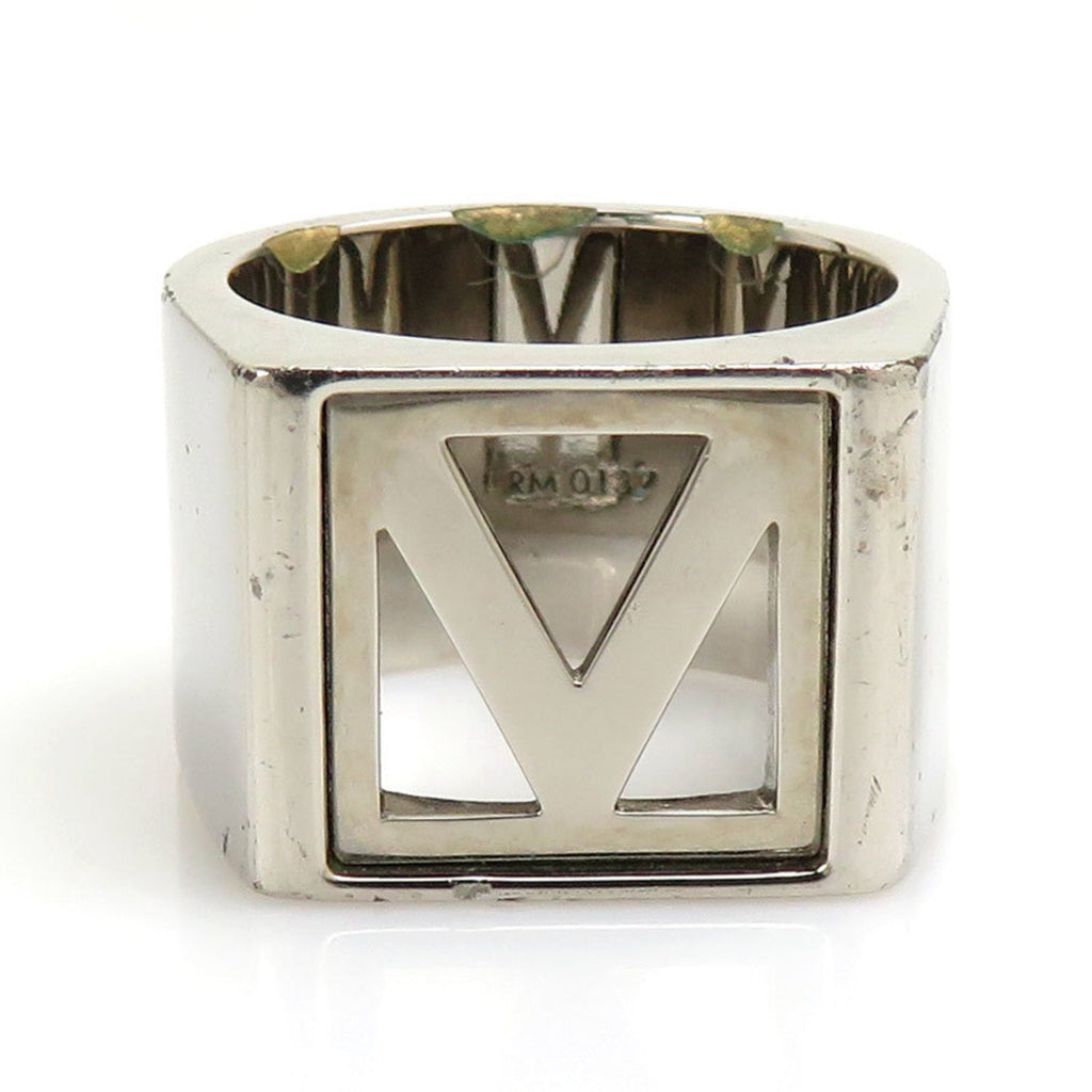Chivalier V Square Ring Metal Silver