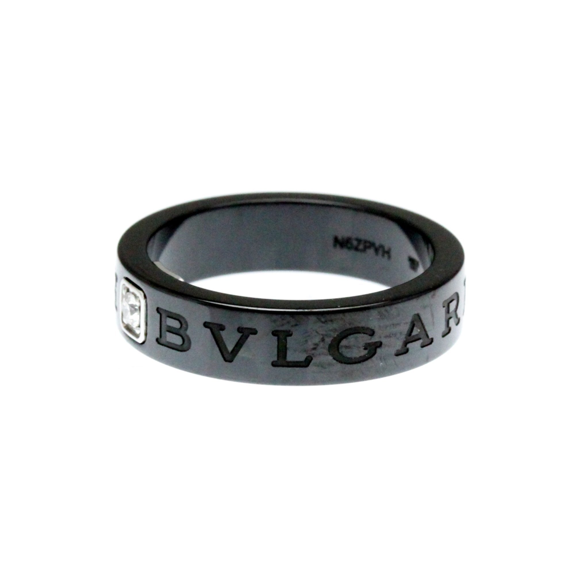 Band Ring Ceramic and 18K White Gold with Diamond
