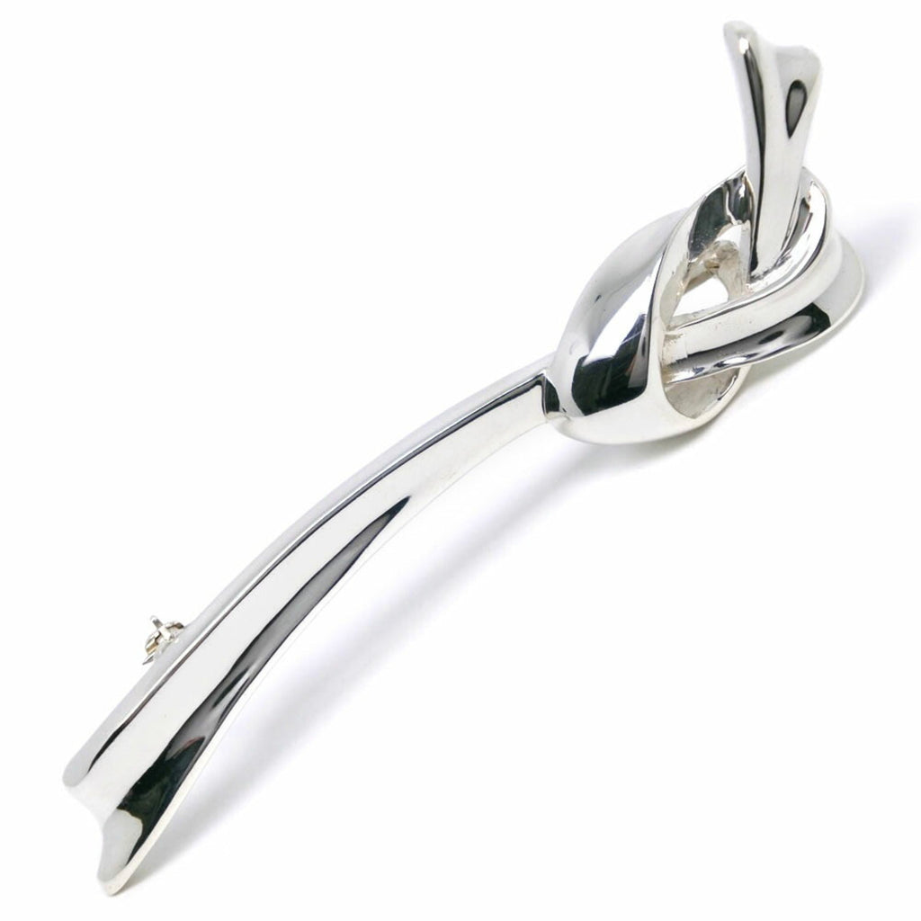 Ribbon Motif Brooch Sterling Silver