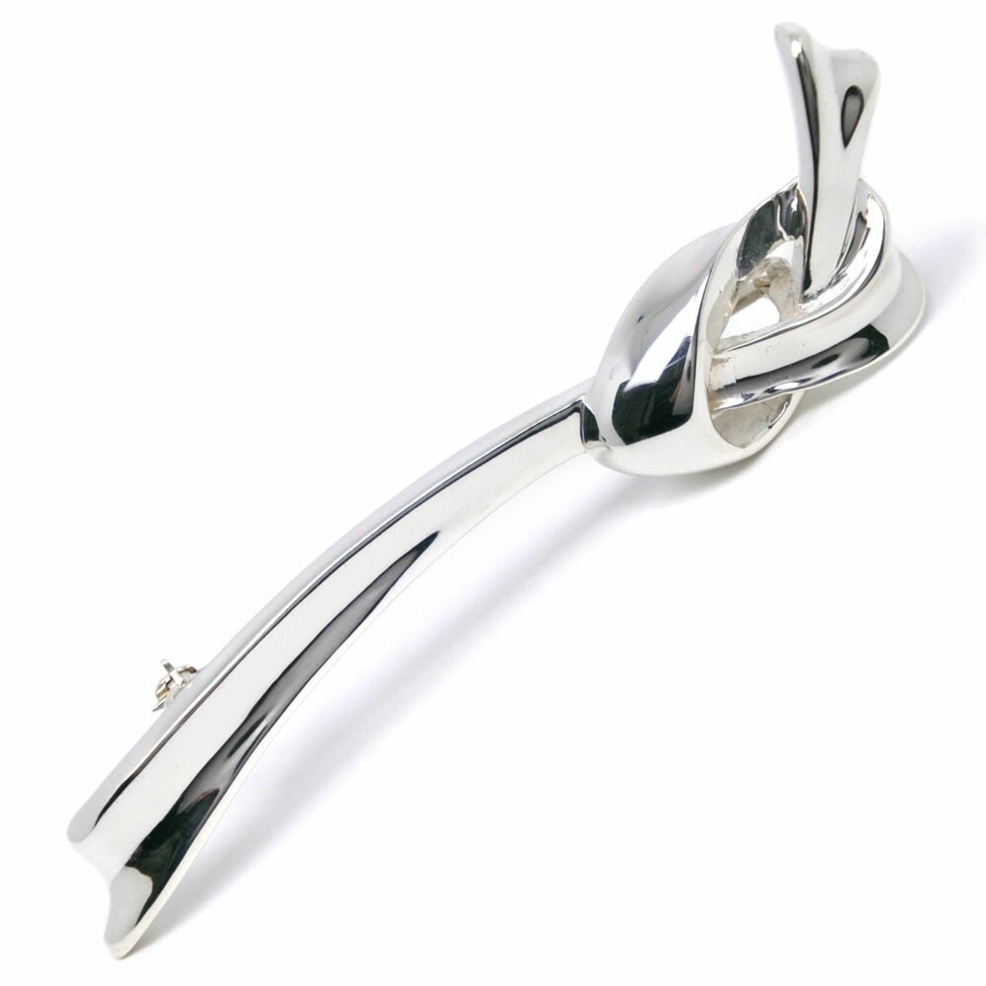 Ribbon Motif Brooch Sterling Silver