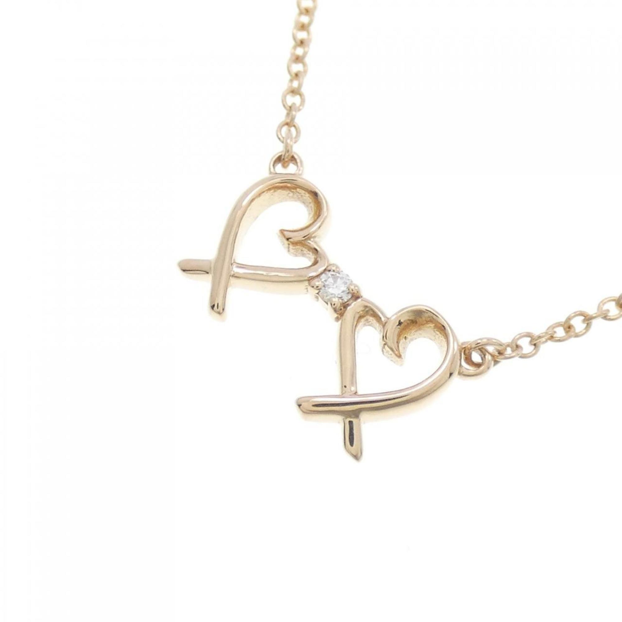 Double Loving Heart Pendant Necklace 18K Rose Gold