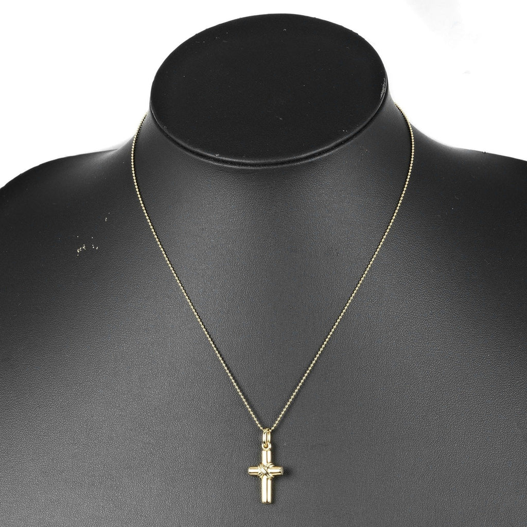 Signature Cross Pendant Necklace 18K Yellow Gold