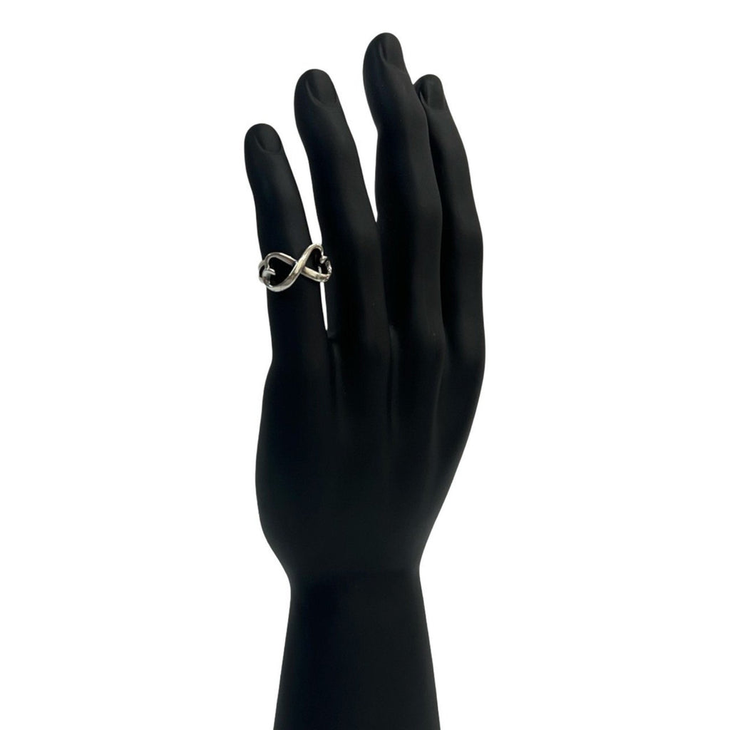 Double Loving Heart Ring Sterling Silver