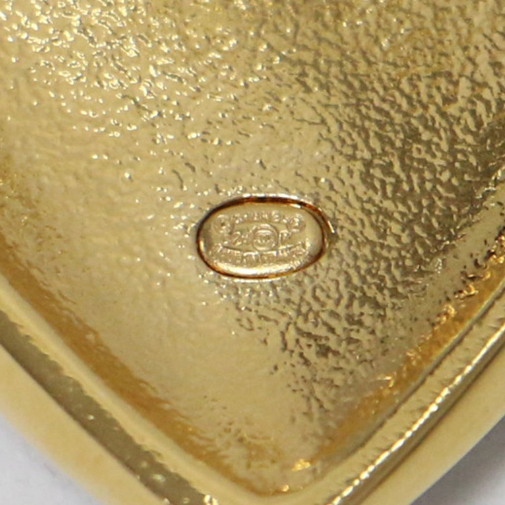 CC Logo Heart Earrings Metal Gold-Tone Metal
