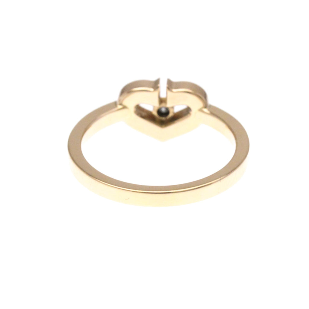 C Heart Ring 18K Rose Gold with Diamonds