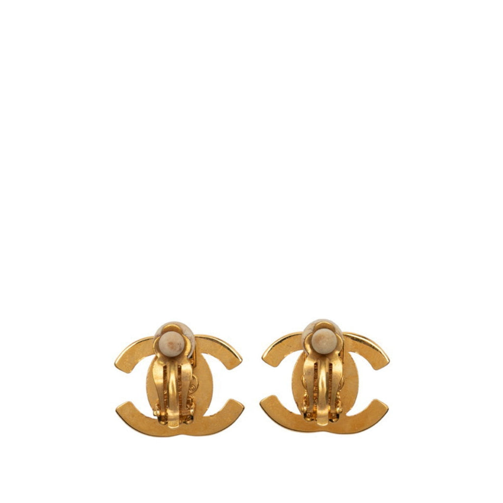 CC Logo Lock Clip-On Earrings Metal