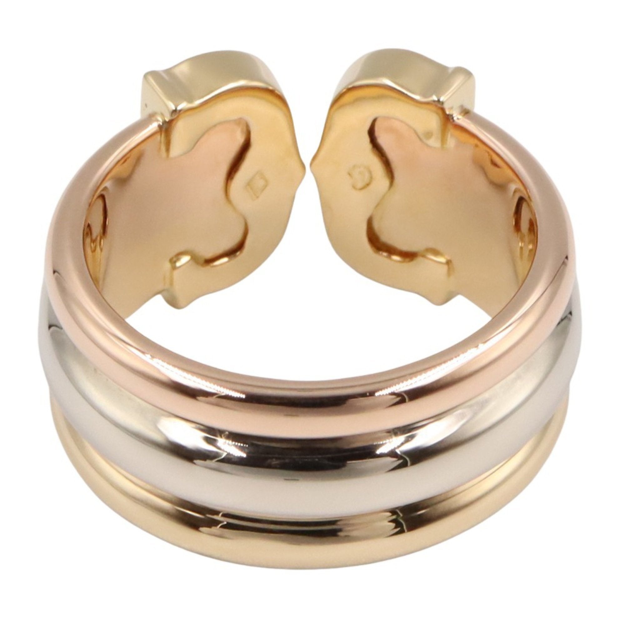 Vendome Louis Cartier Band Ring 18K Tricolor Gold