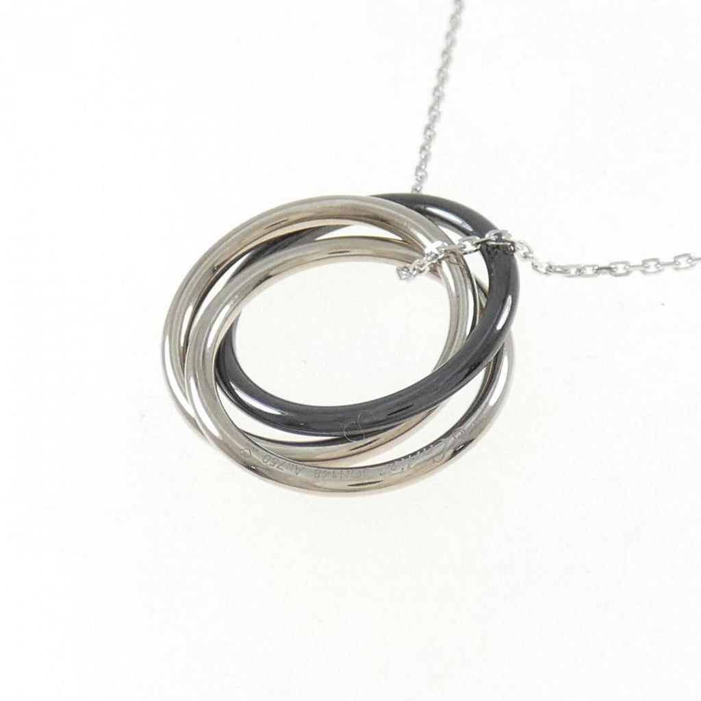 Trinity Pendant Necklace 18K White Gold and Ceramic