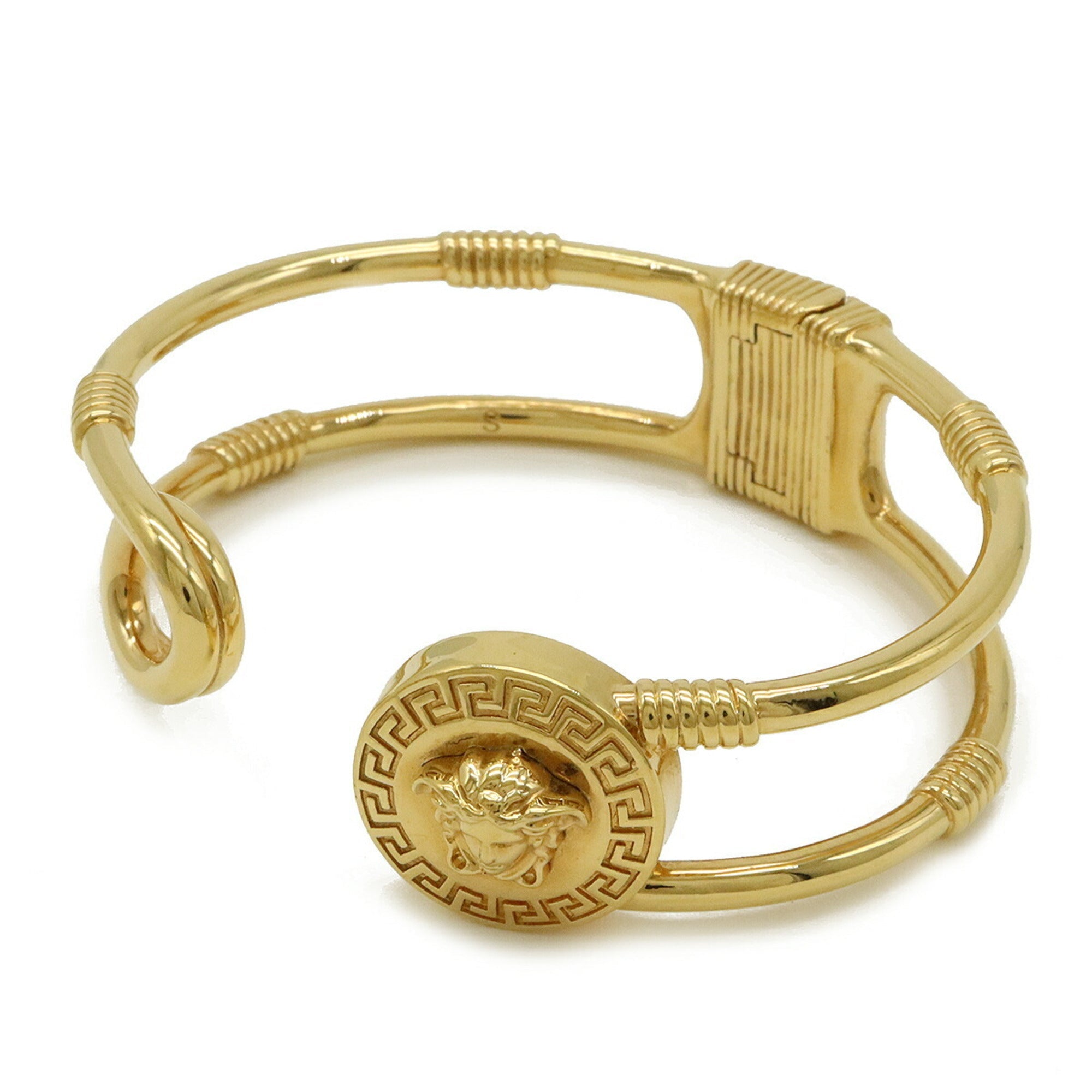 Medusa Safety Pin Bracelet Gold