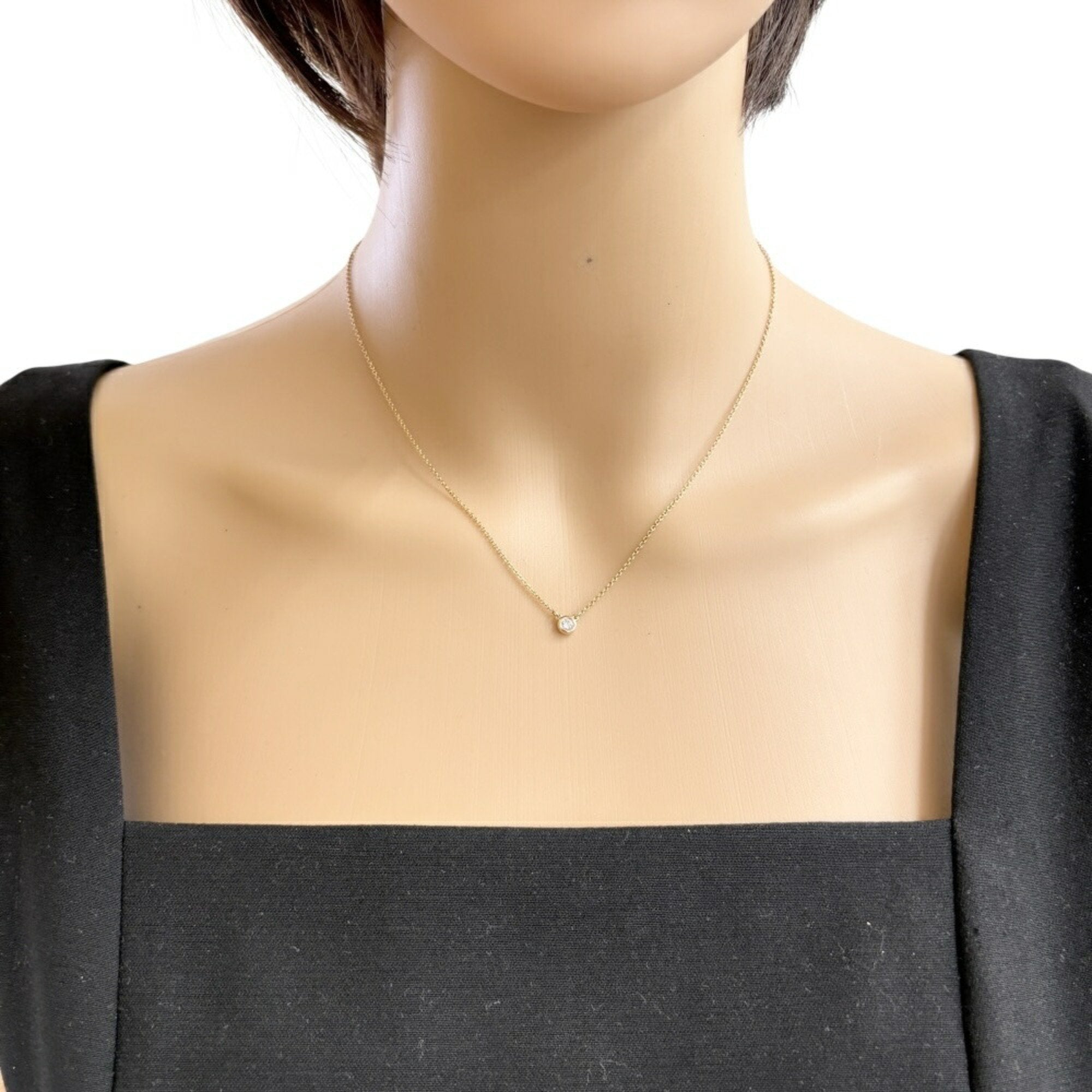 Elsa Peretti Diamonds By The Yard Pendant Necklace 18K Rose Gold and Diamond 0.07CT