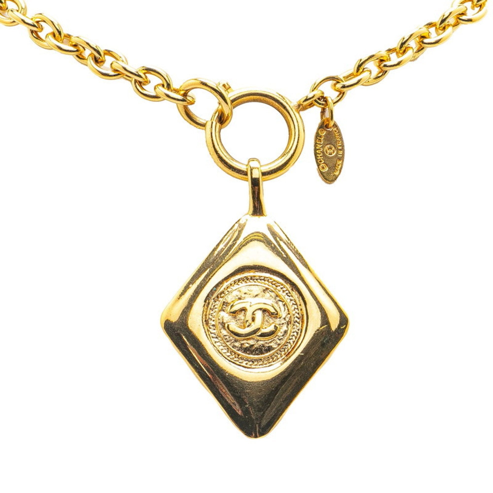 CC Logo Pendant Necklace Metal