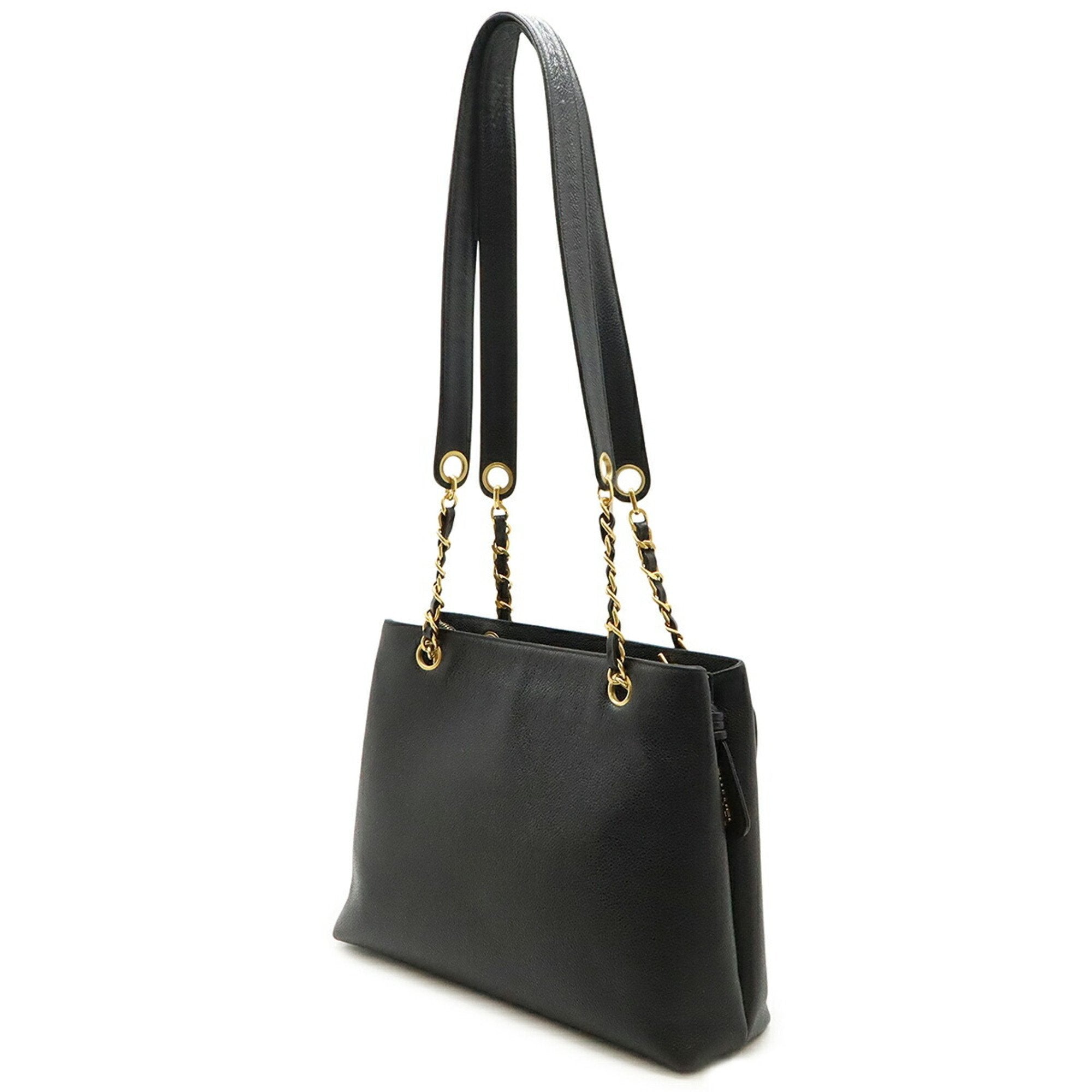 Vintage Front Pocket Tote Caviar Small