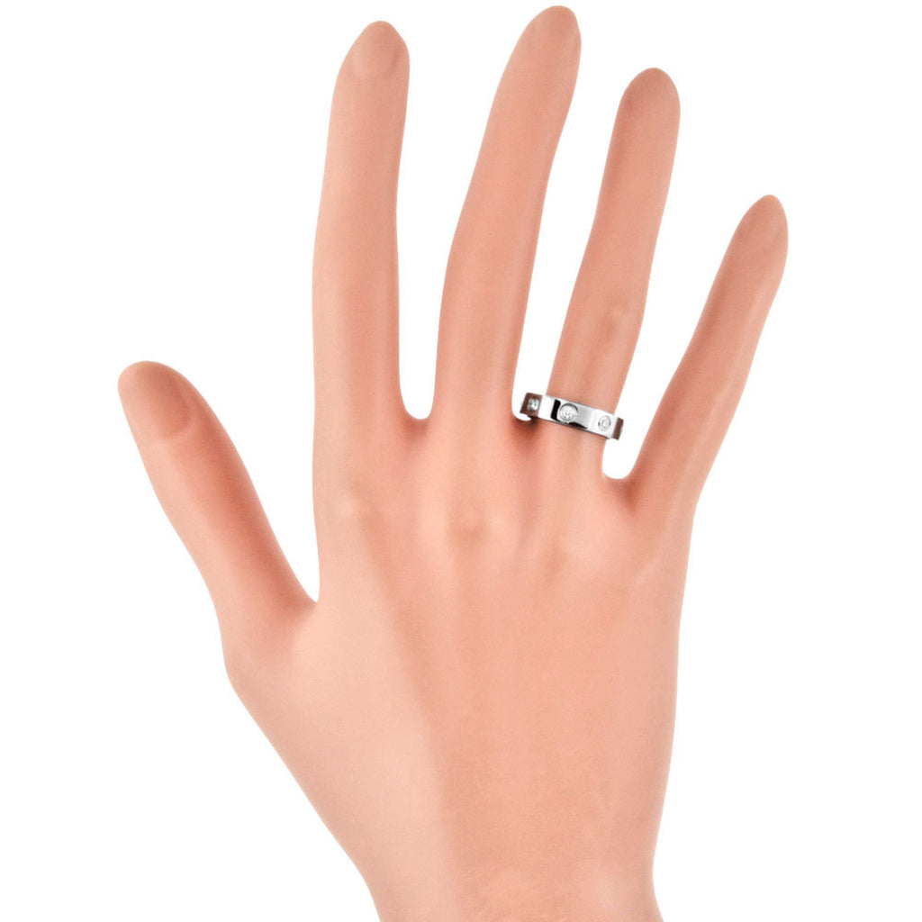 Love Ring 18K White Gold and Diamond Mini