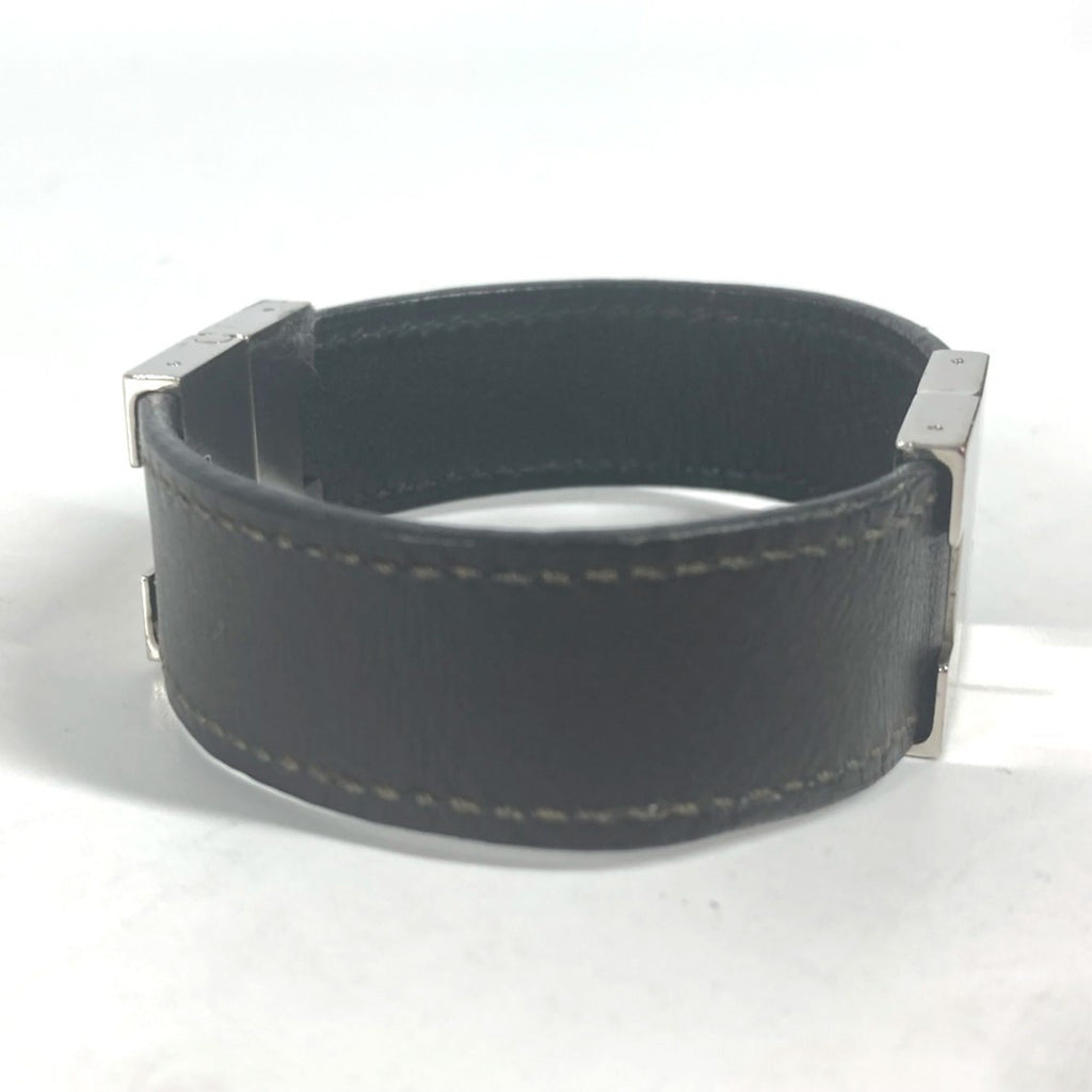 Lurie H Bracelet Leather and Silver Black