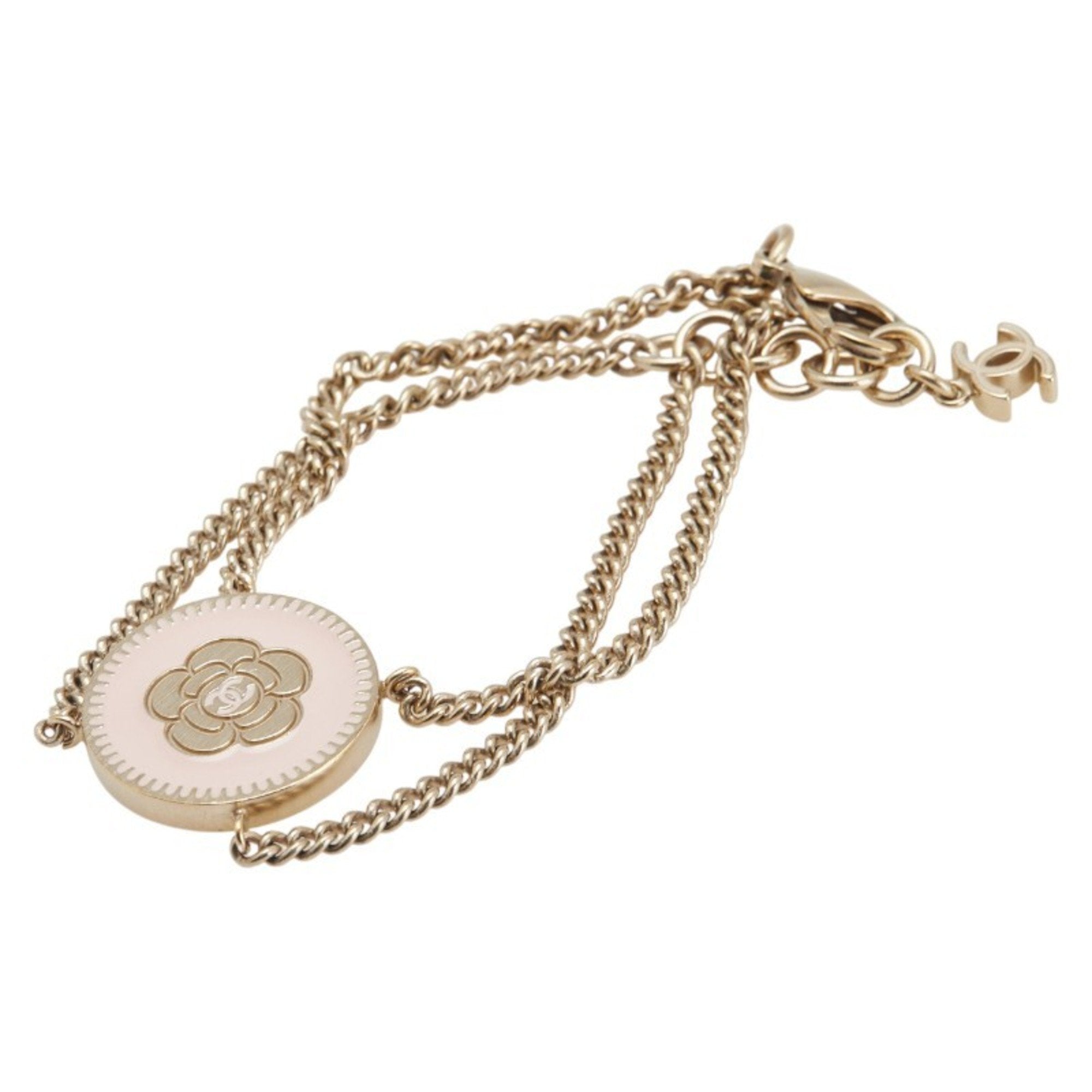 CC Logo Round Chain Bracelet Gold-Tone Metal