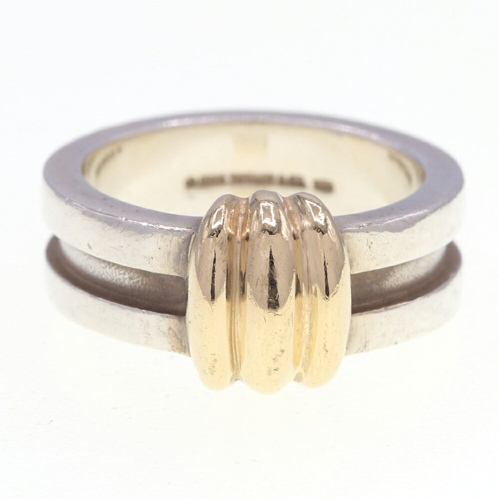 Band Ring Sterling Silver and 18K Yellow Gold