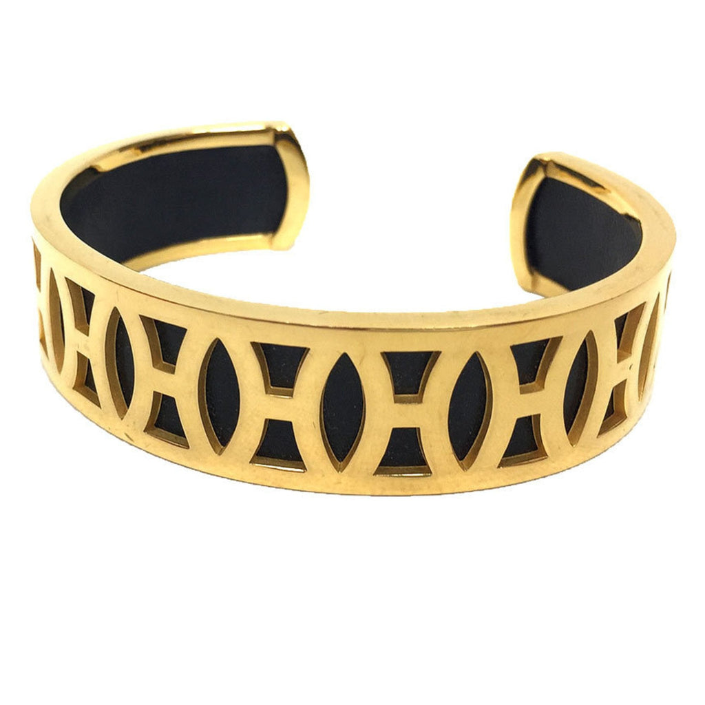 Bangle Bracelet Metal Black and Gold
