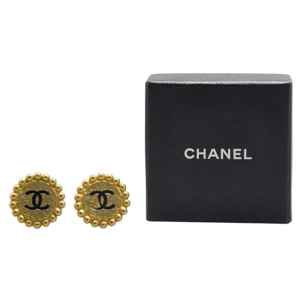 CC Logo Clip-On Earrings Metal Gold-Tone Metal