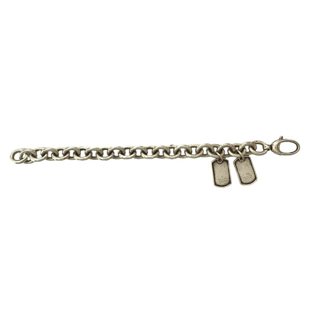 Double Dog Tag Bracelet Sterling Silver
