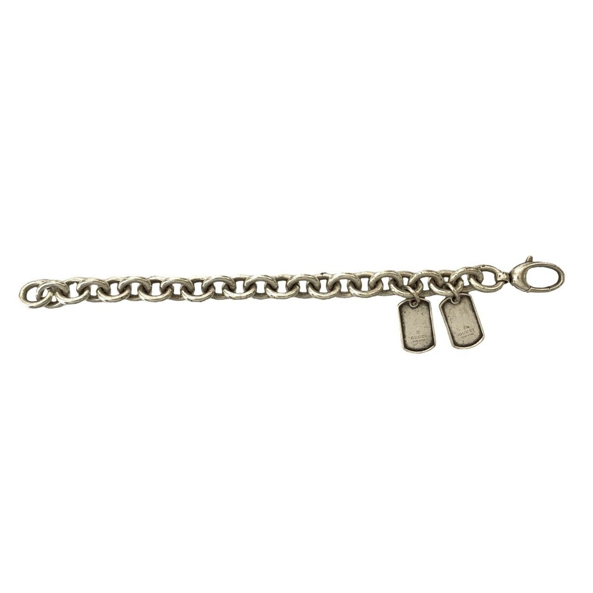 Double Dog Tag Bracelet Sterling Silver