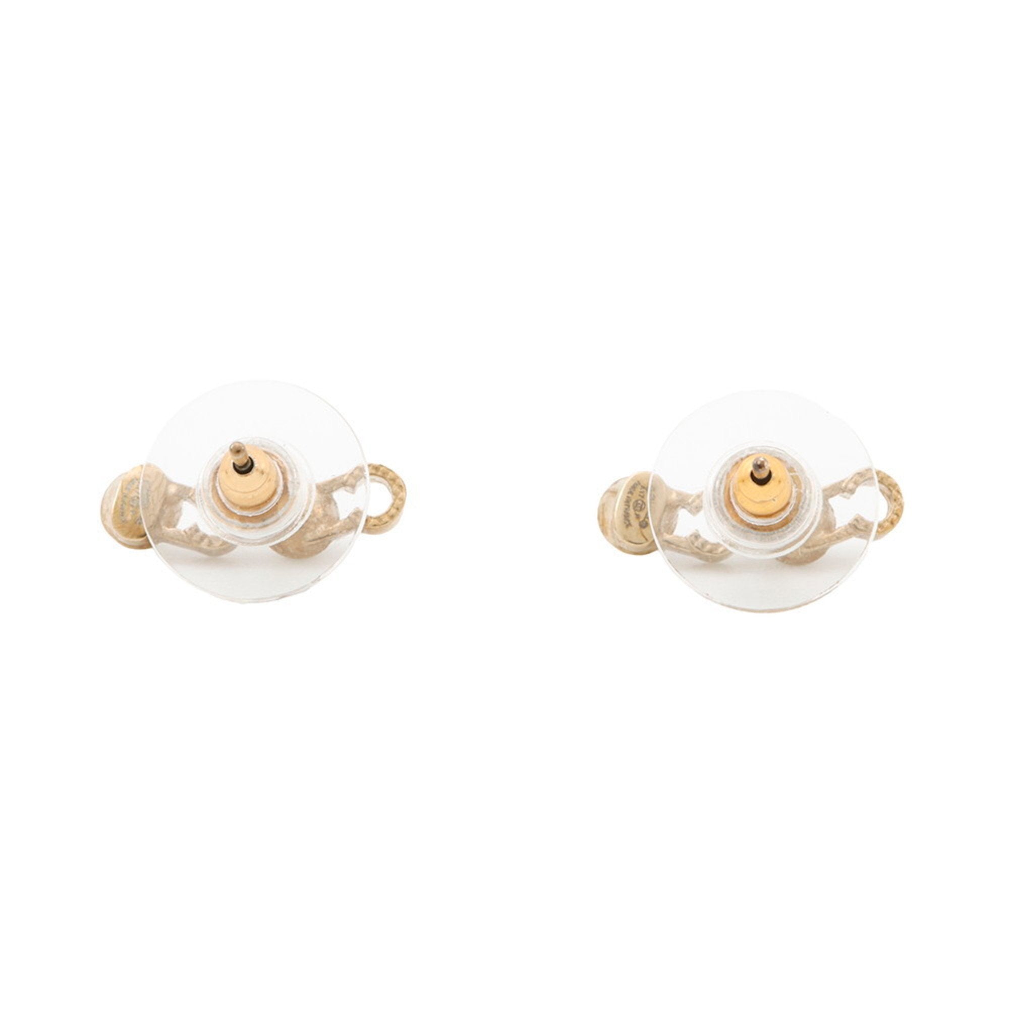 Earrings Pearl Gold-Tone Metal