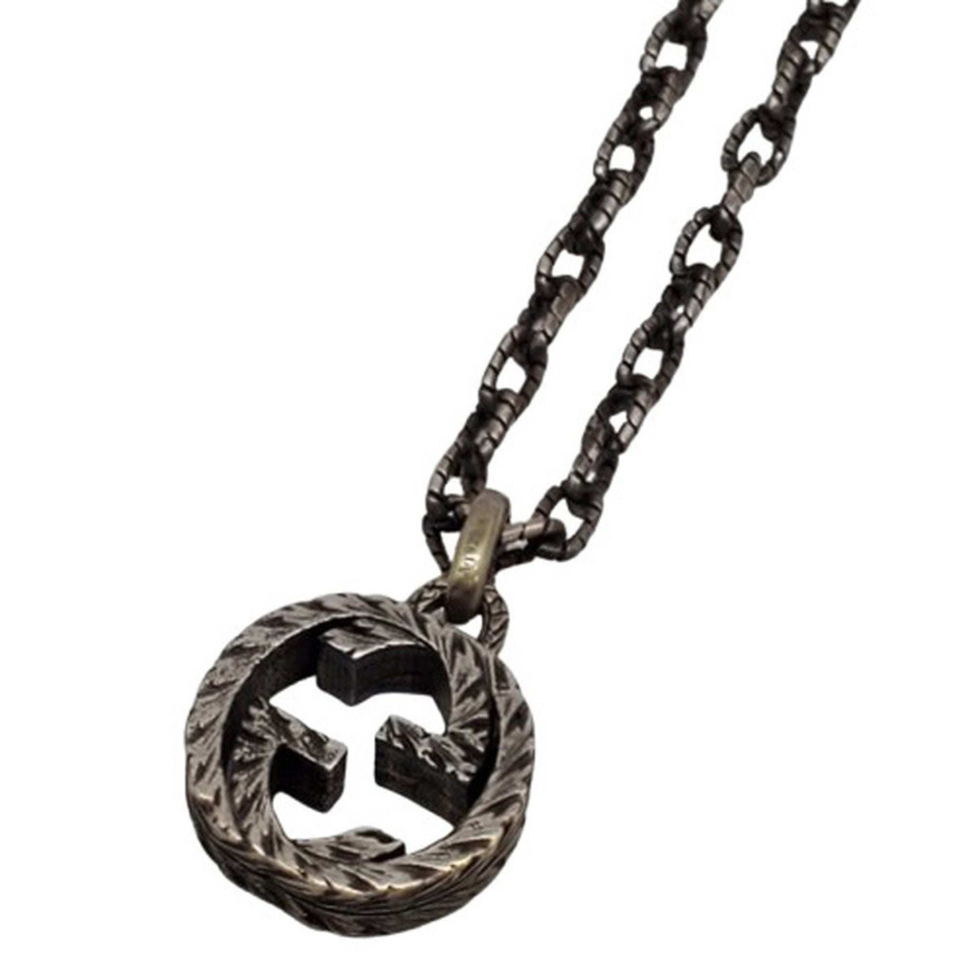 Interlocking G Pendant Necklace Sterling Silver