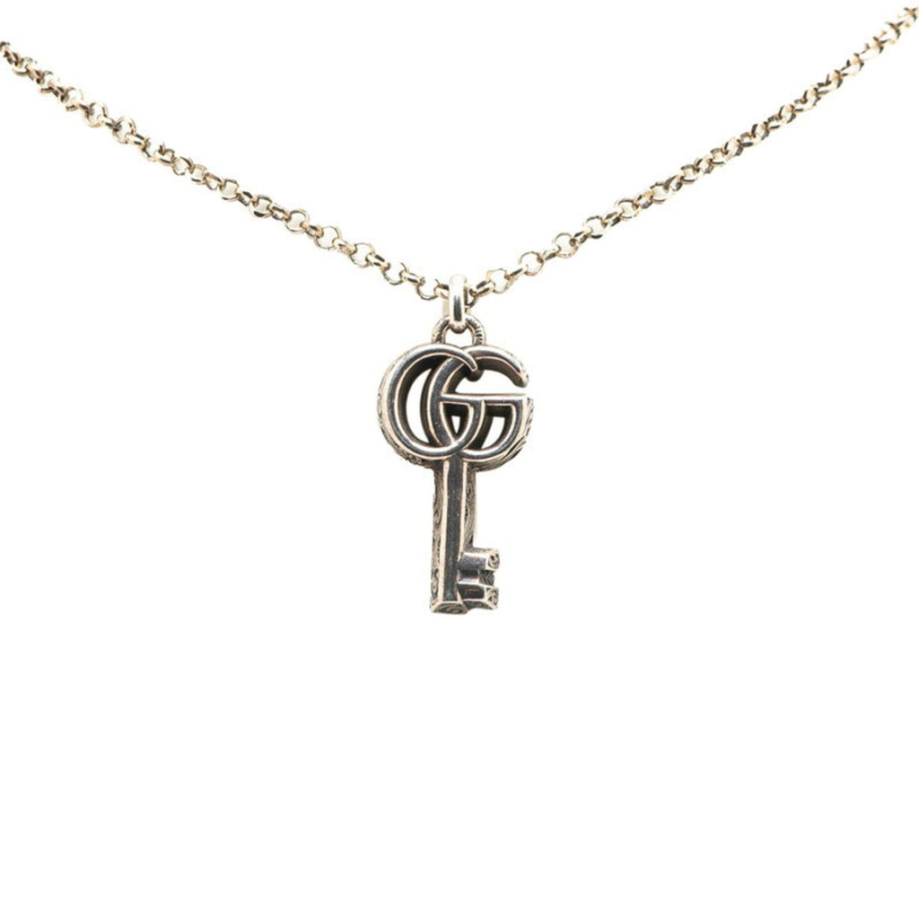 Double G Key Pendant Necklace Sterling Silver