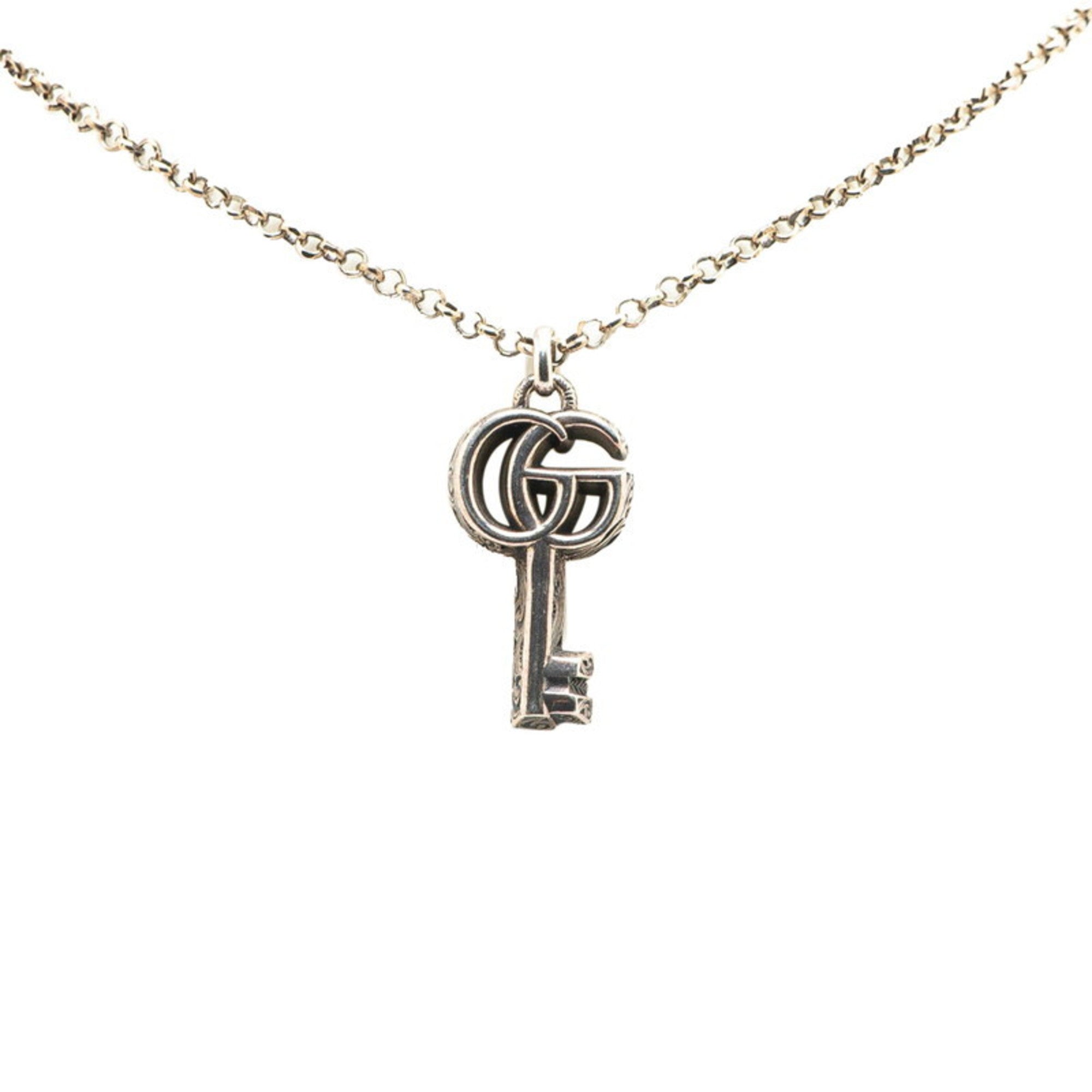 Double G Key Pendant Necklace Sterling Silver