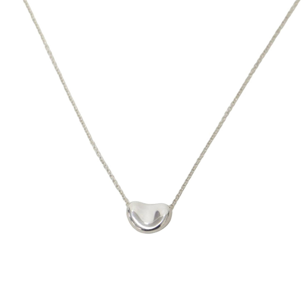 Bean Pendant Necklace Sterling Silver 7mm