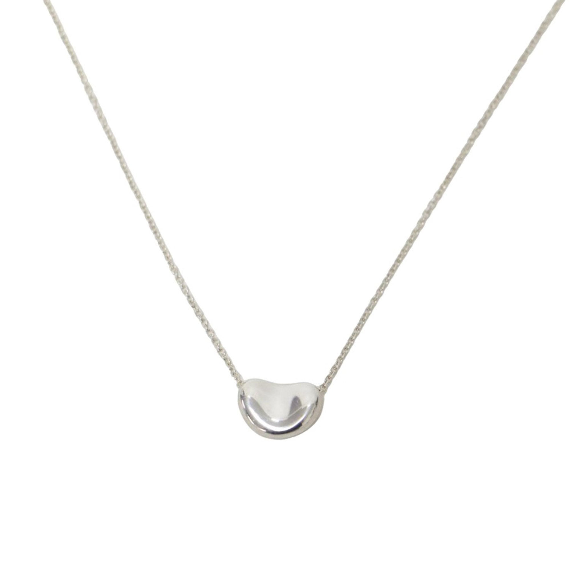 Bean Pendant Necklace Sterling Silver 7mm