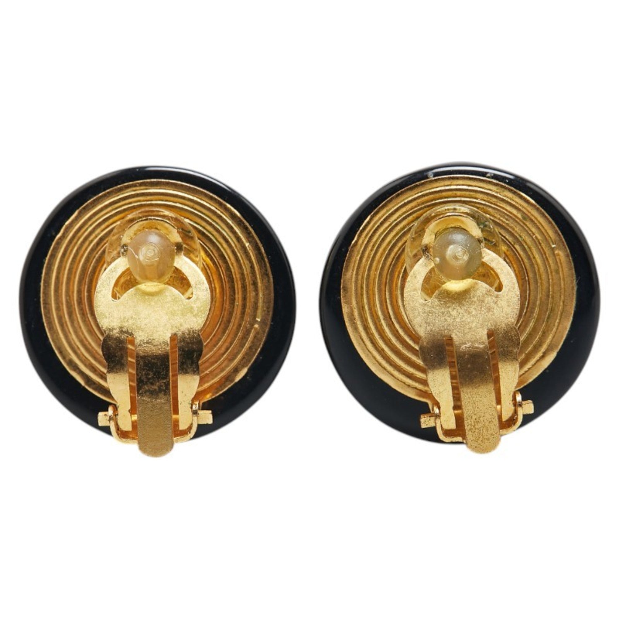 CC Logo Clip-On Earrings Gold-Tone Metal