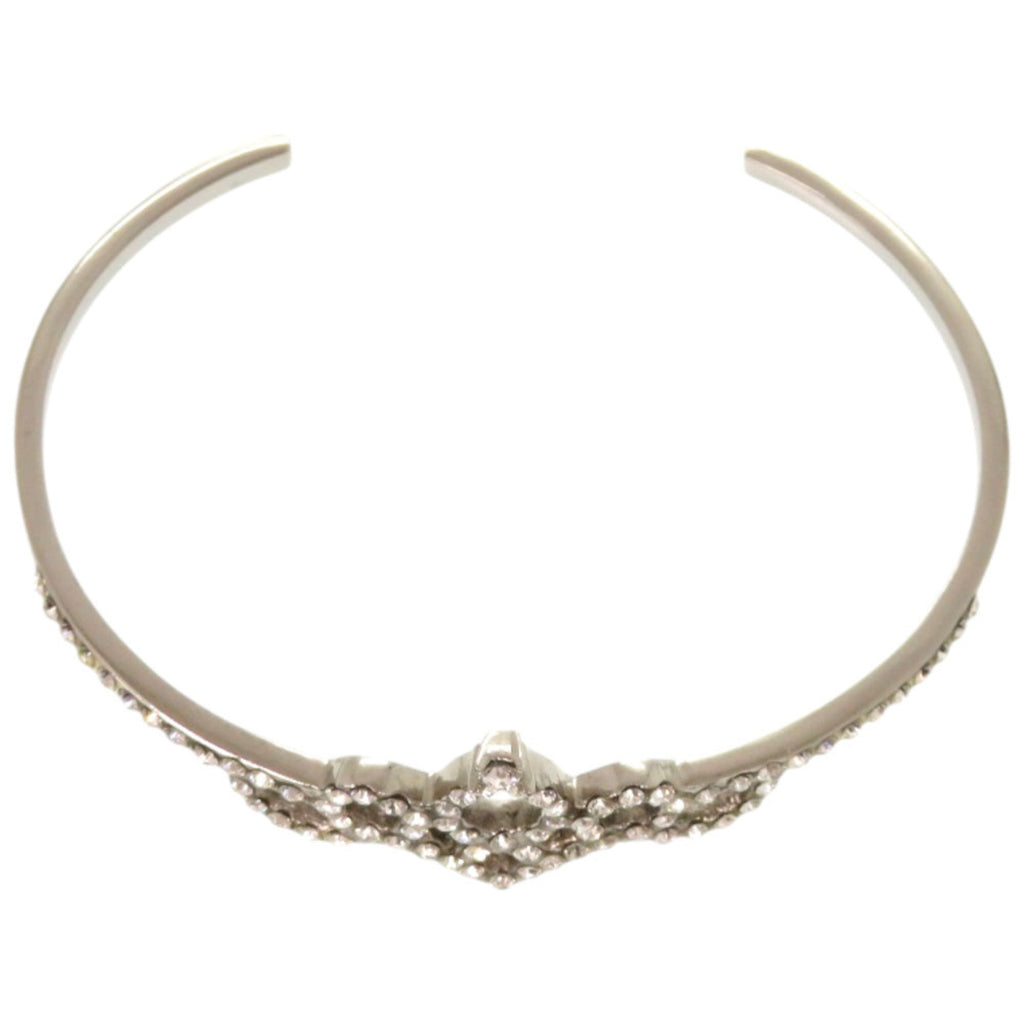 Cuff Bracelet Metal Silver with Crystal