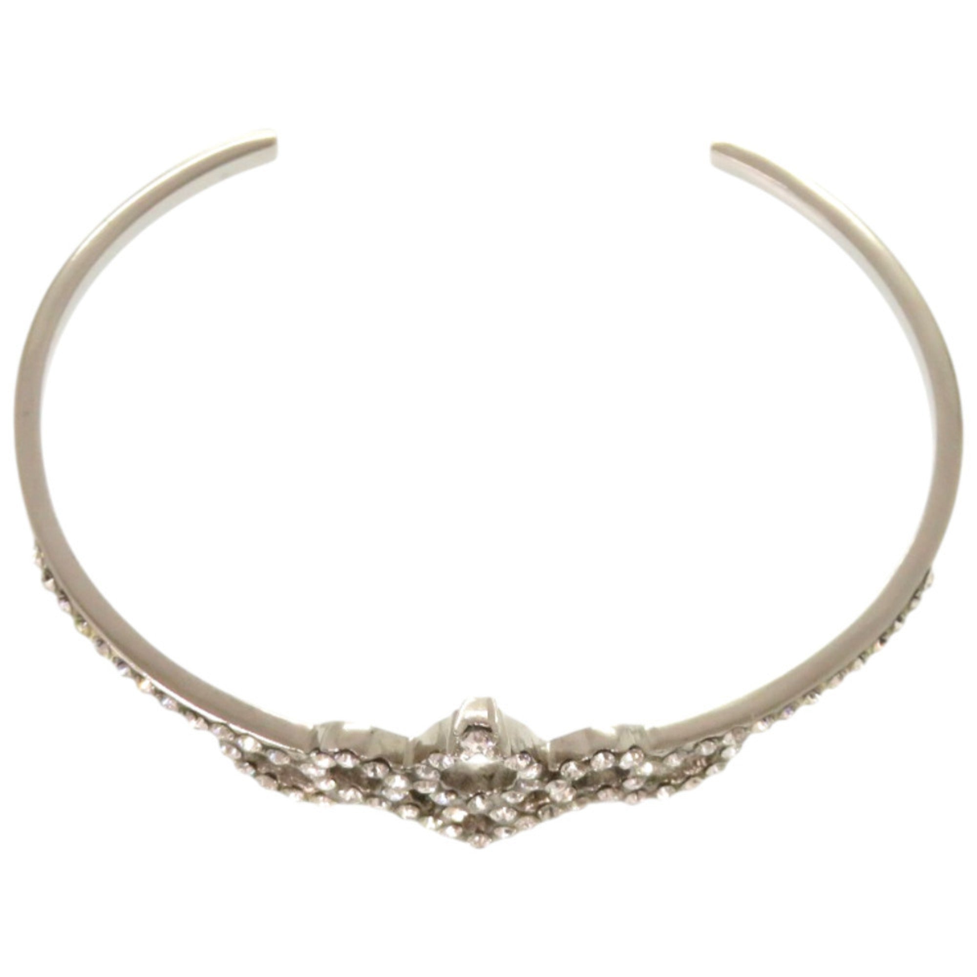 Cuff Bracelet Metal Silver with Crystal