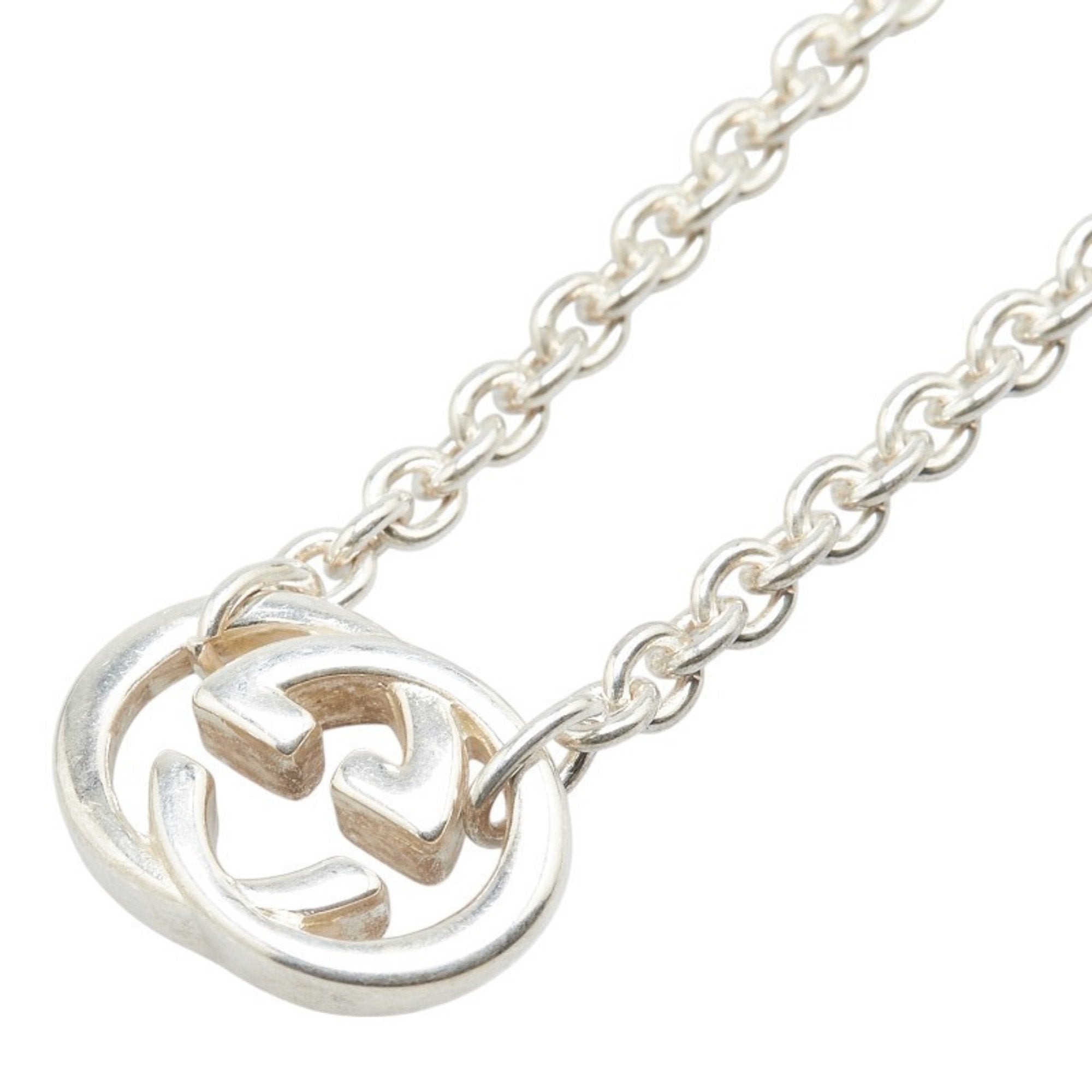 Interlocking G Pendant Necklace Sterling Silver