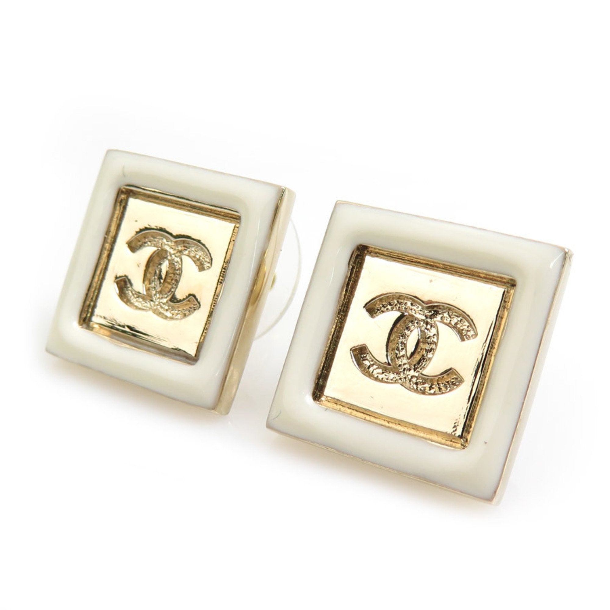 CC Logo Earrings Gold-Tone Metal