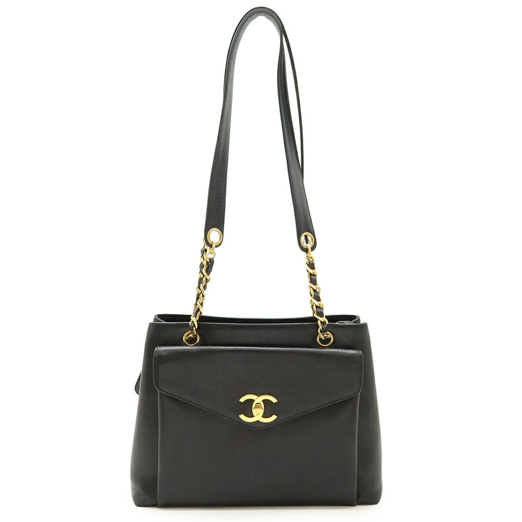 Vintage Front Pocket Tote Caviar Small