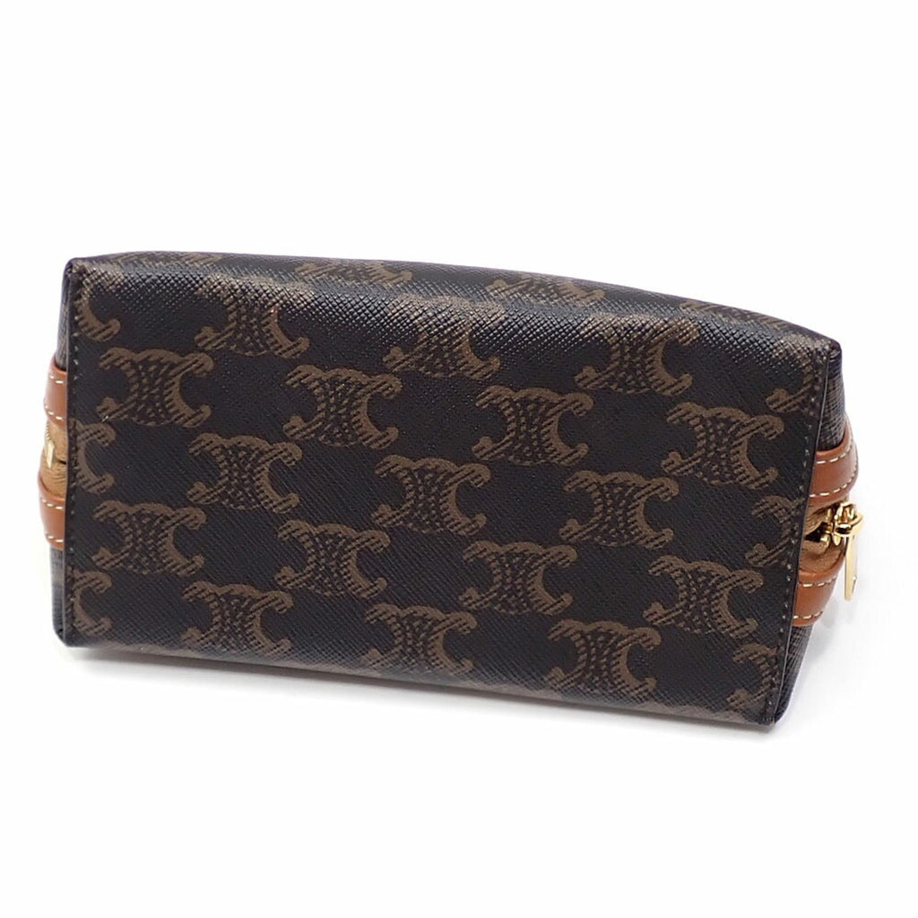Zip Around Chain Clutch Triomphe Coated Canvas