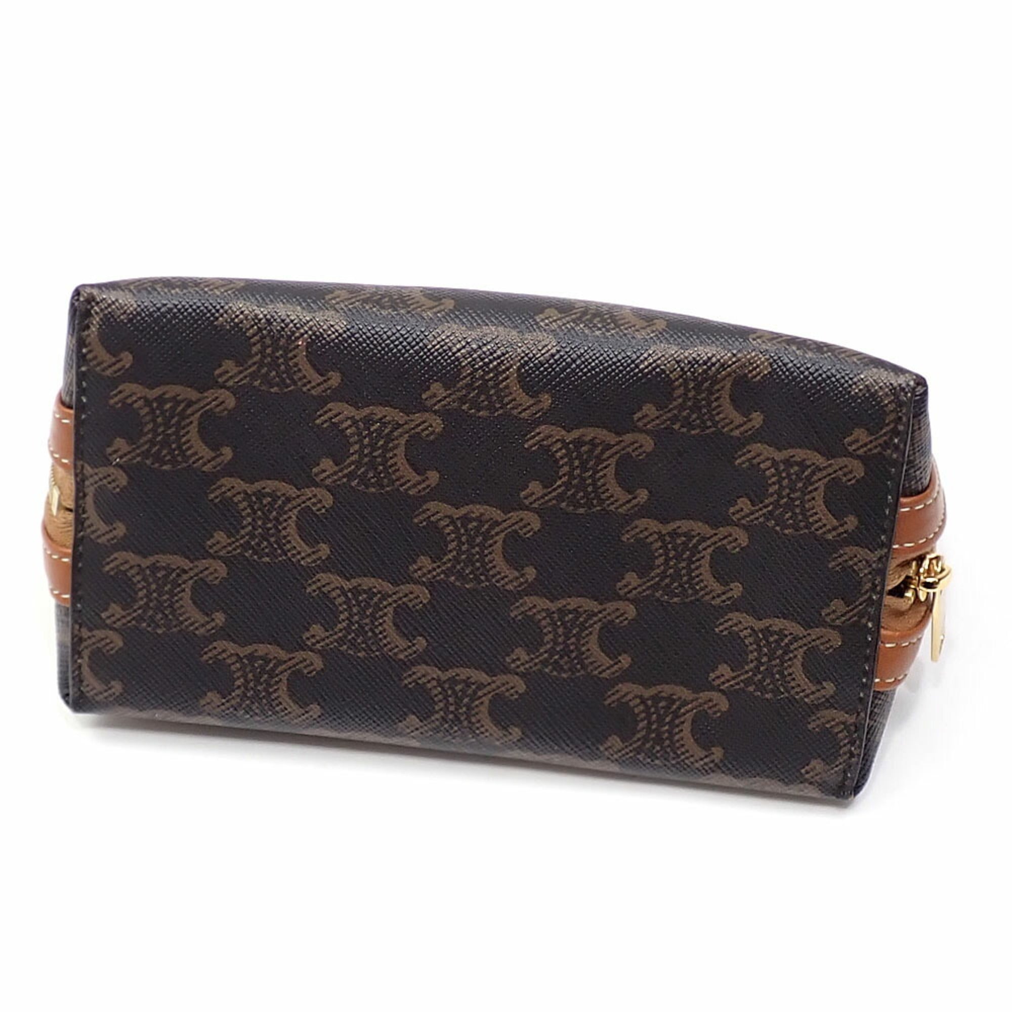 Zip Around Chain Clutch Triomphe Coated Canvas