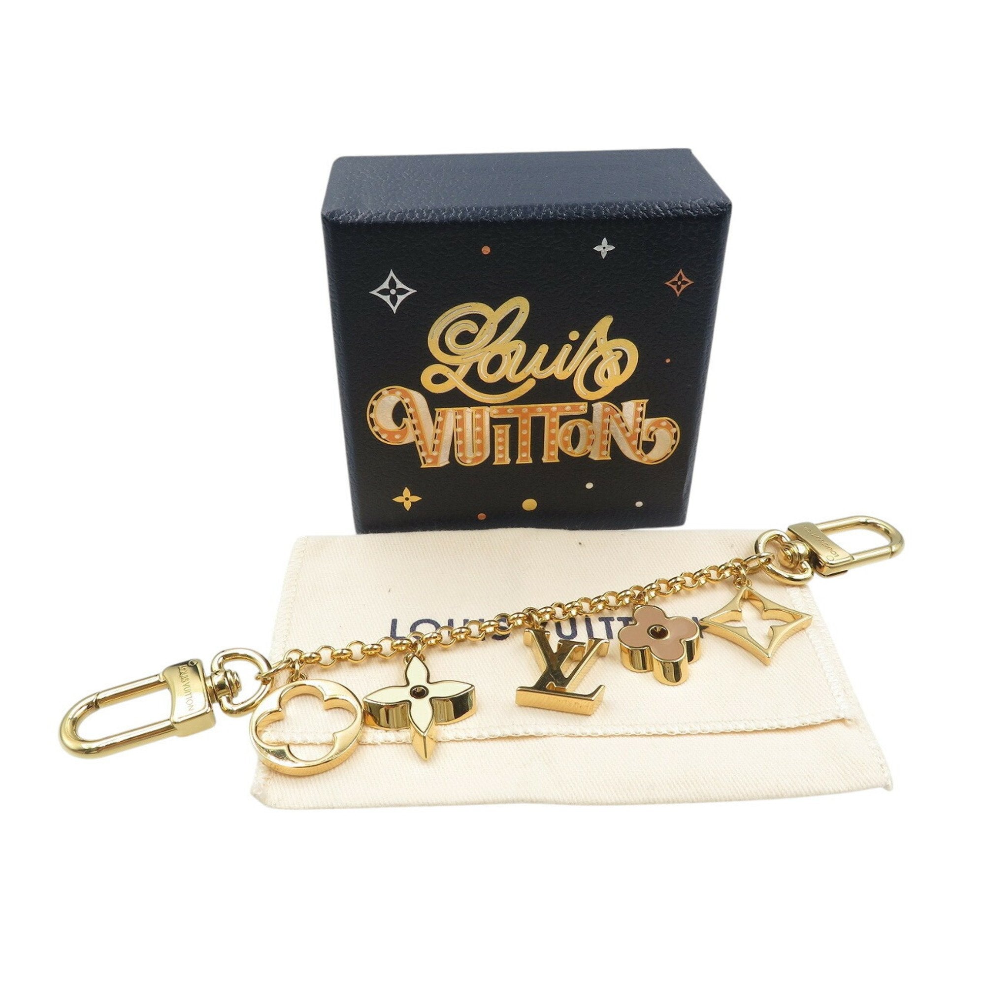 Chain Fleur De Monogram Charm Metal Gold Handbag Charm