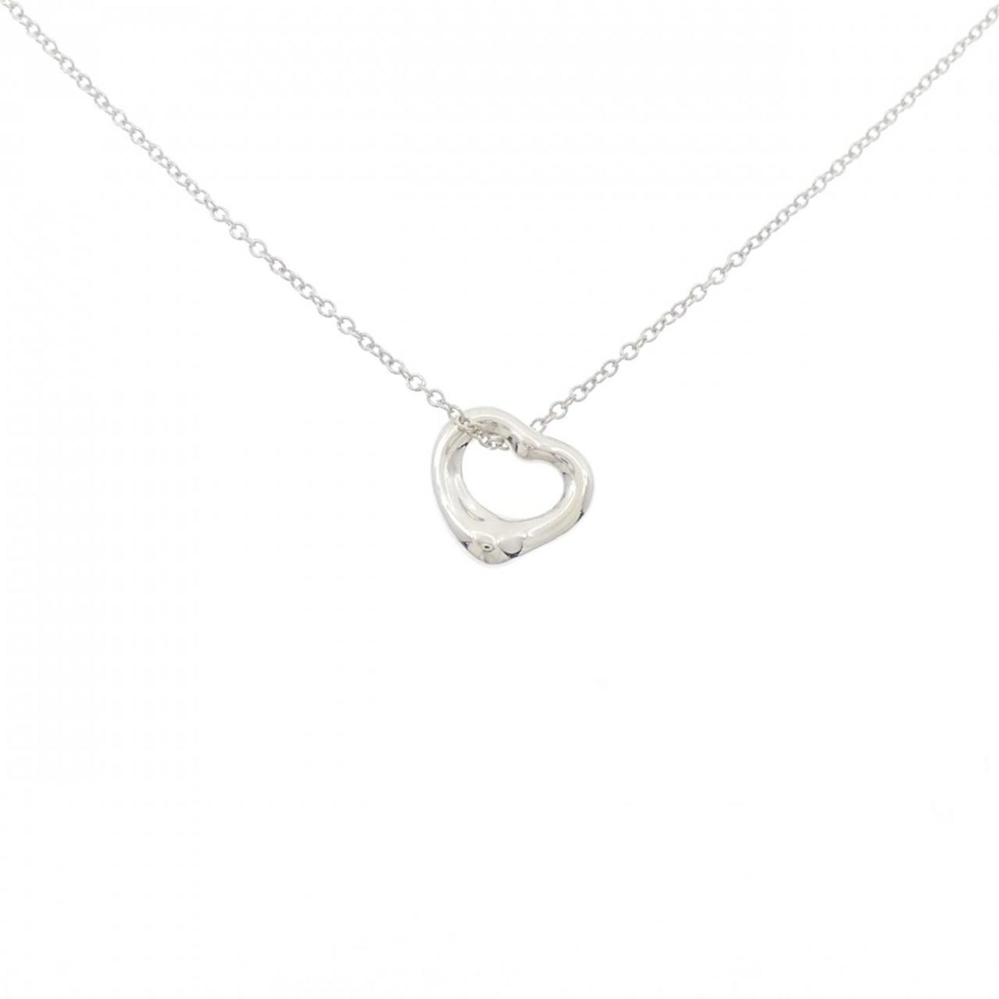 Open Heart Pendant Necklace Sterling Silver 10.6mm