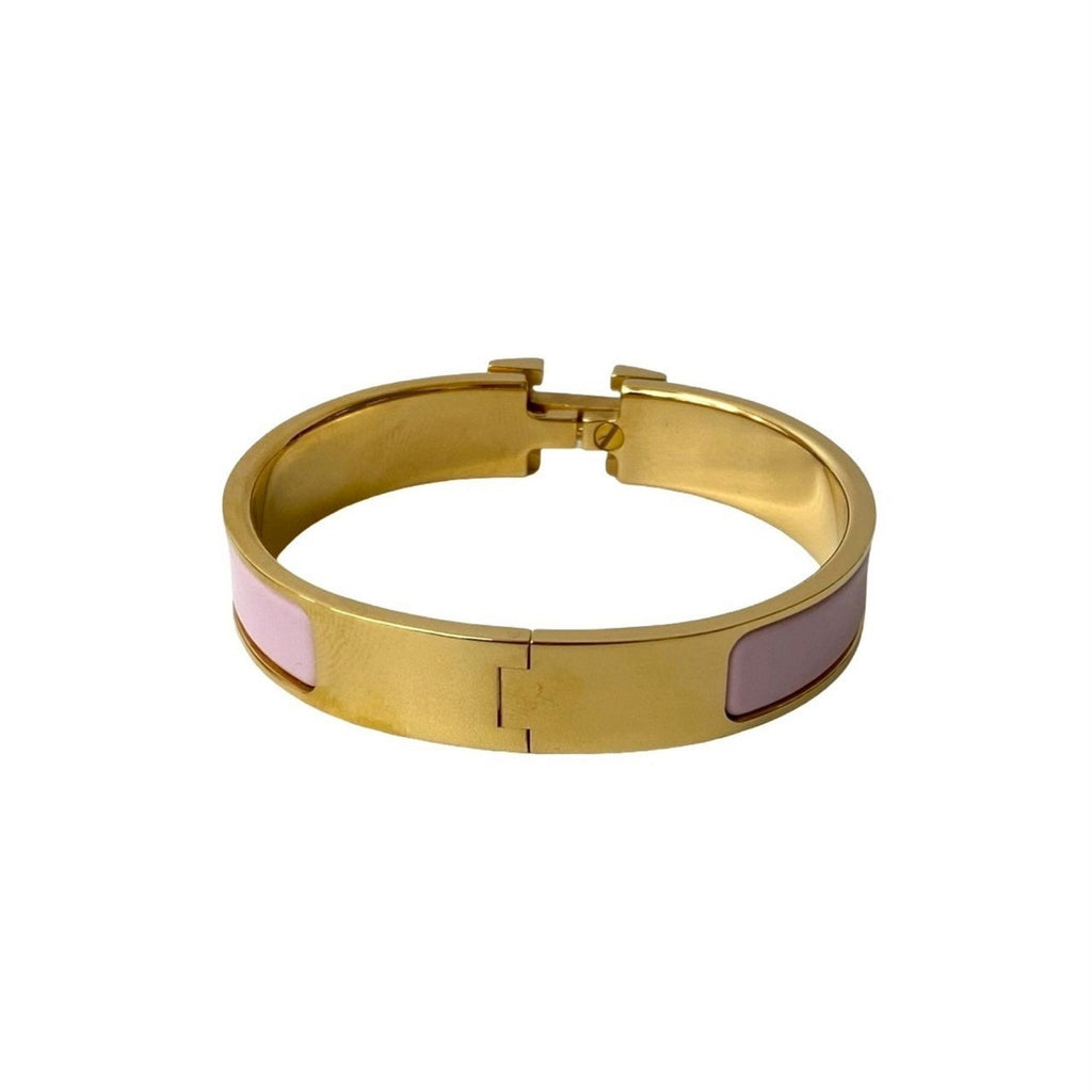 Click H Bracelet Metal Gold and Pink