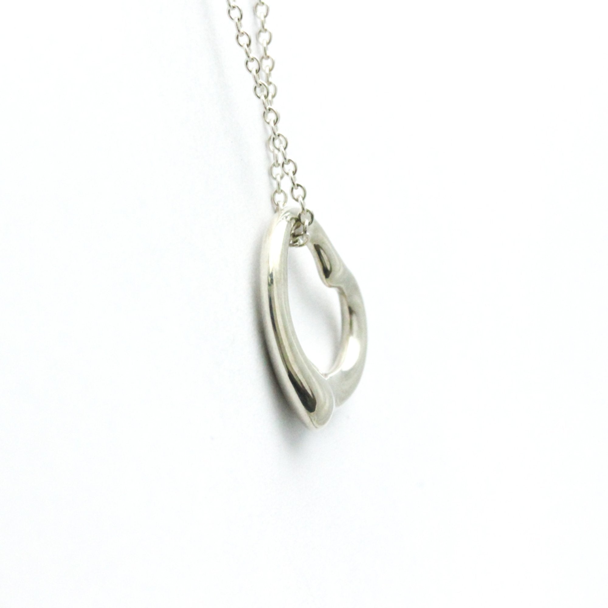 Open Heart Pendant Necklace Sterling Silver 15.5mm