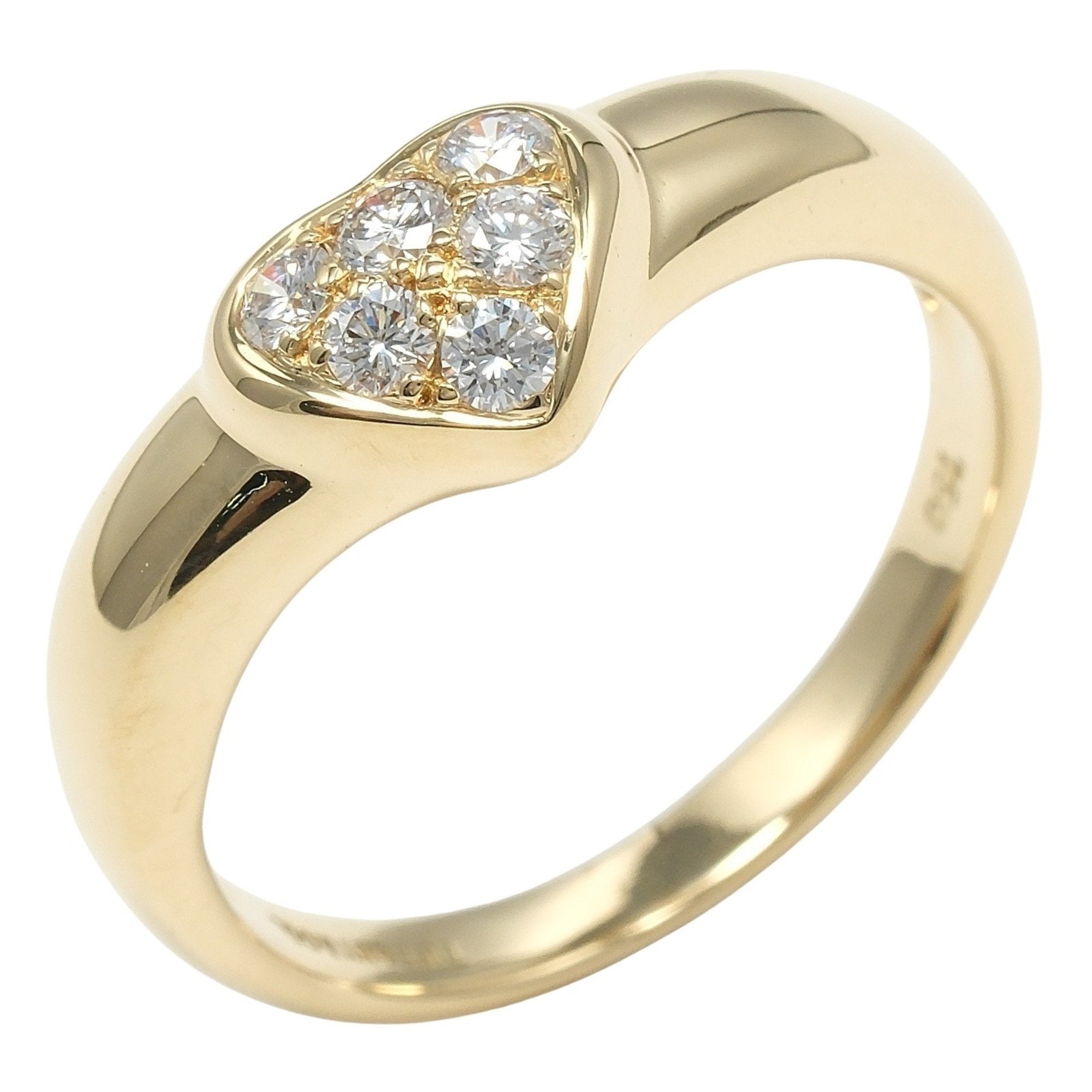 Pave Heart Ring 18K Yellow Gold with Diamond
