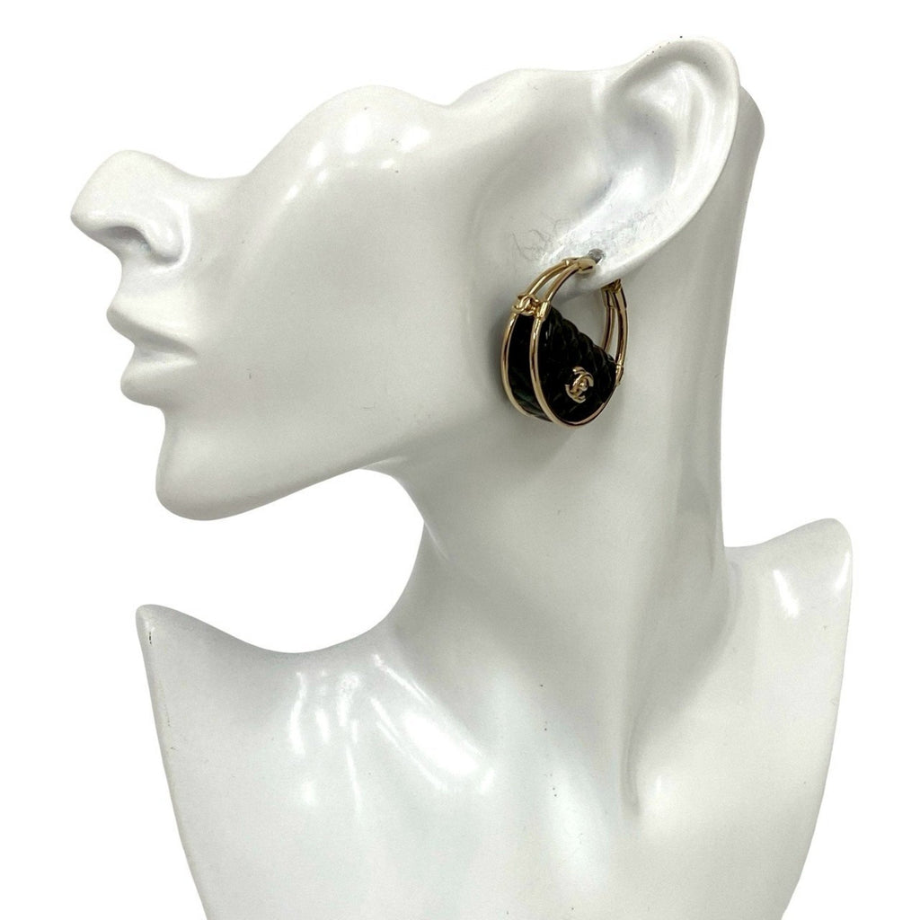 CC Logo Hoop Earrings Metal Gold-Tone Metal