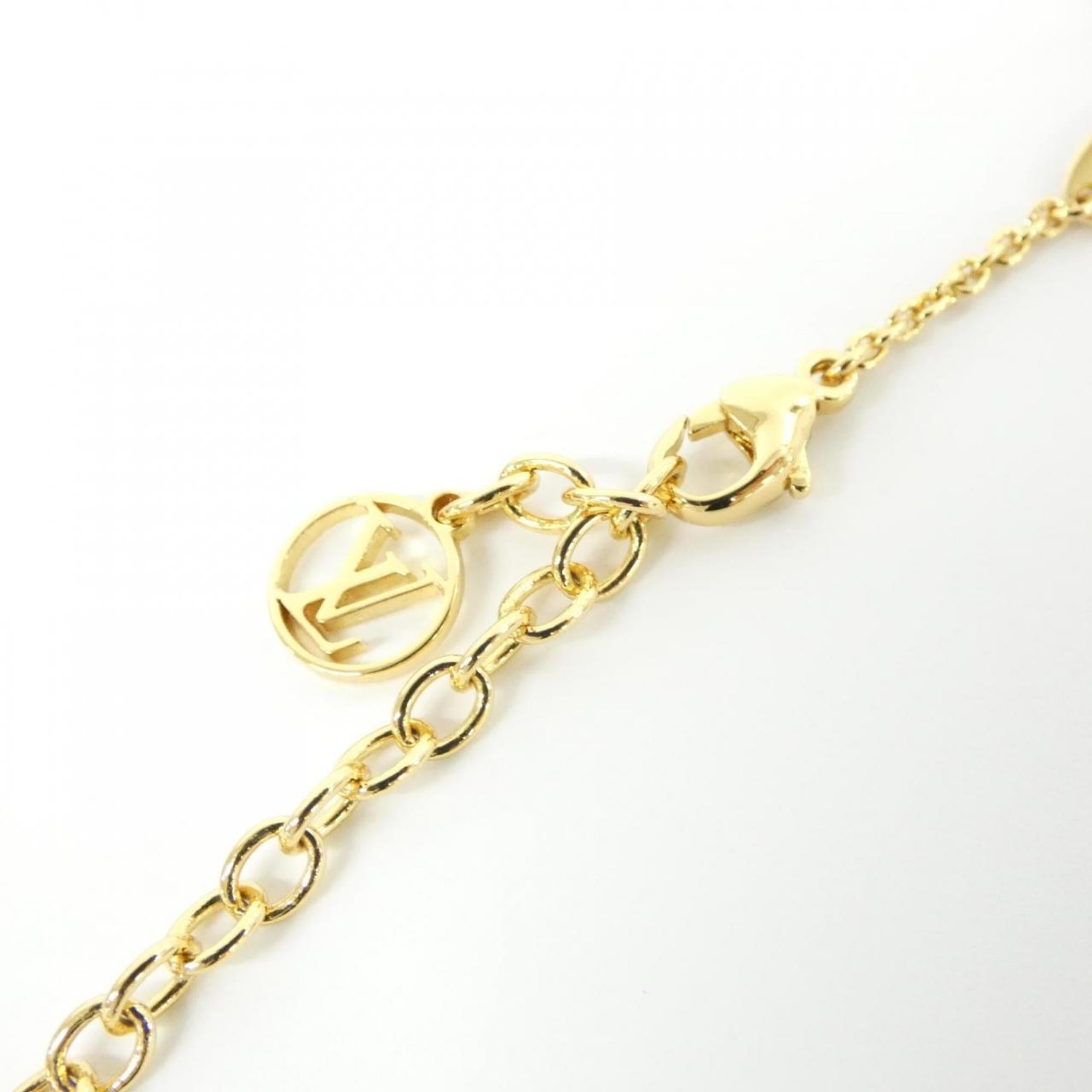 LV Floragram Pendant Necklace Gold and White